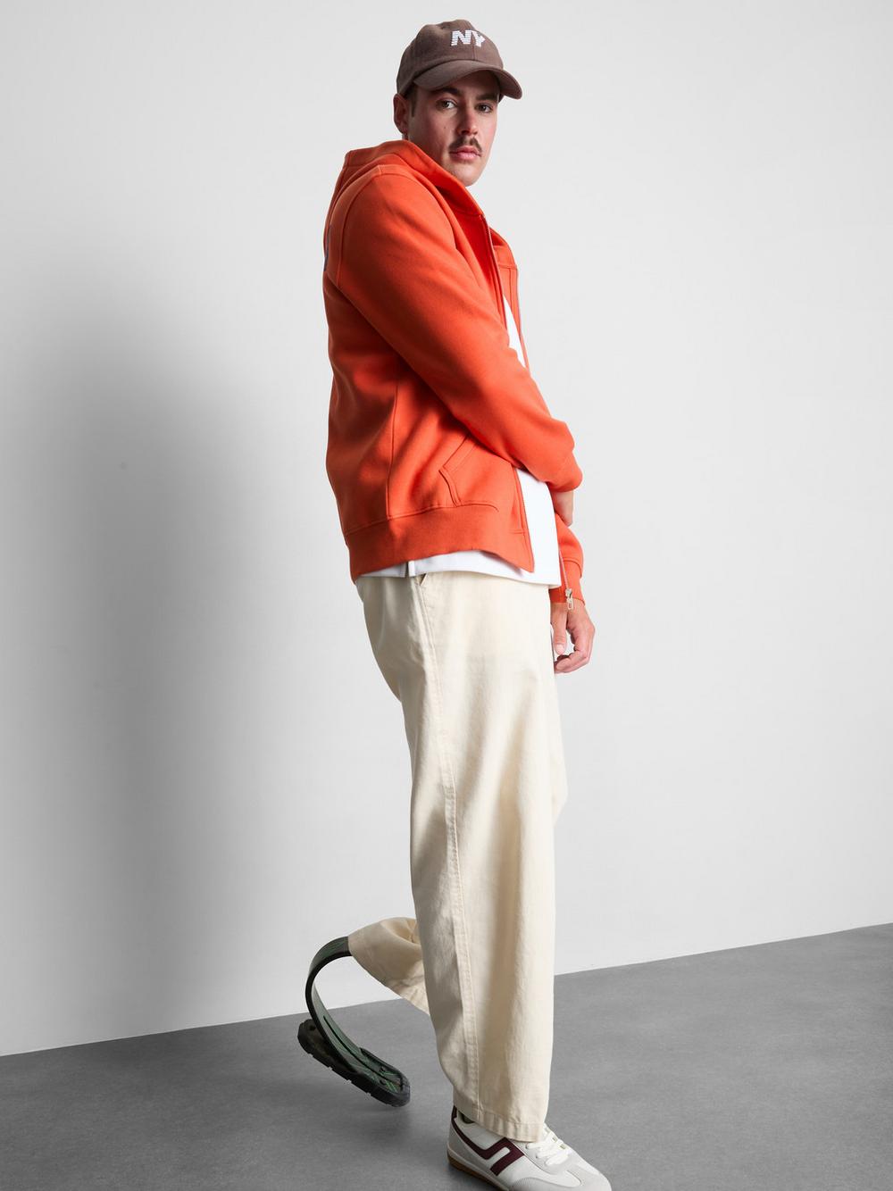 Ford Cotton Blend Zip Hoodie - Orange