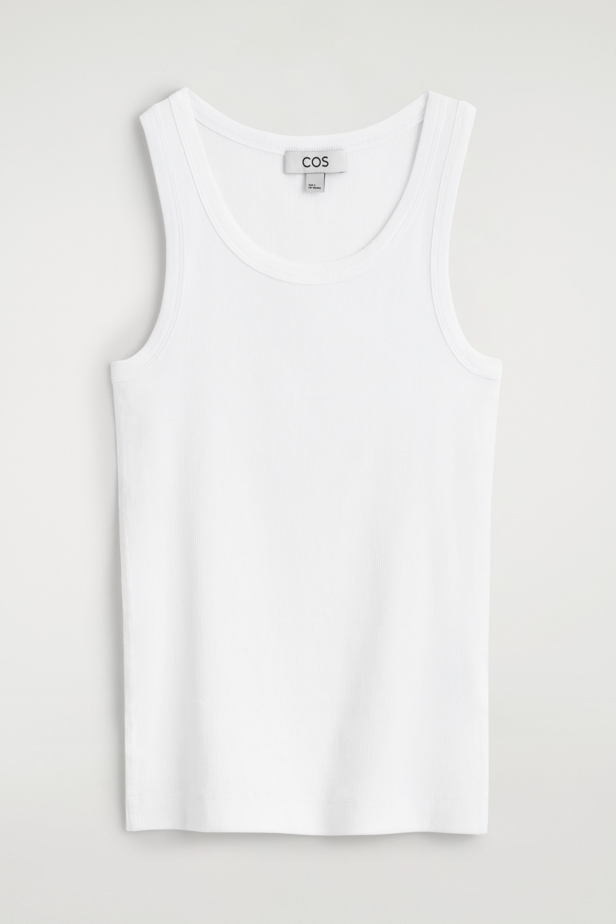 RIBBED COTTON TANK TOP - WHITE