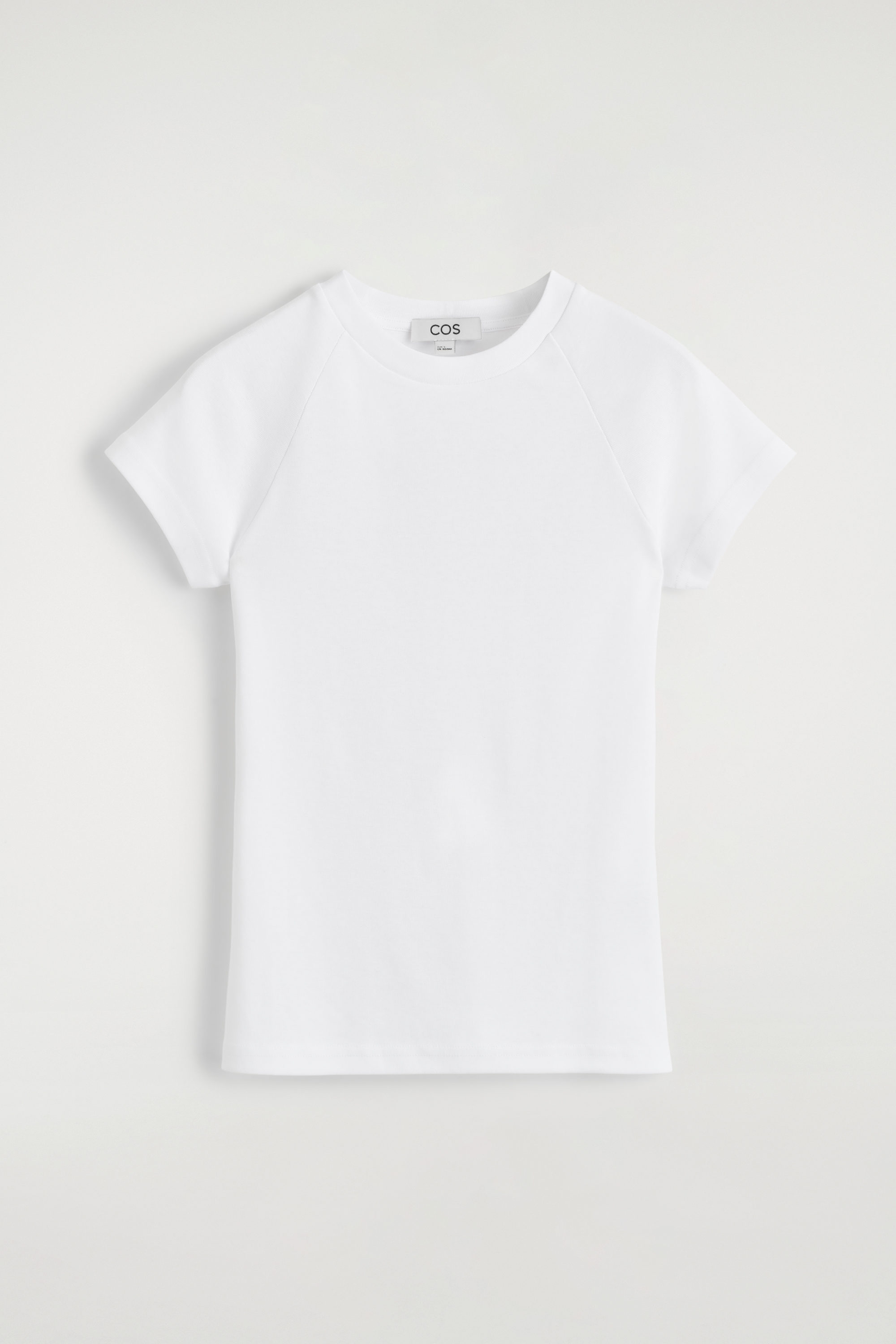 SLIM COTTON RAGLAN T-SHIRT - WHITE