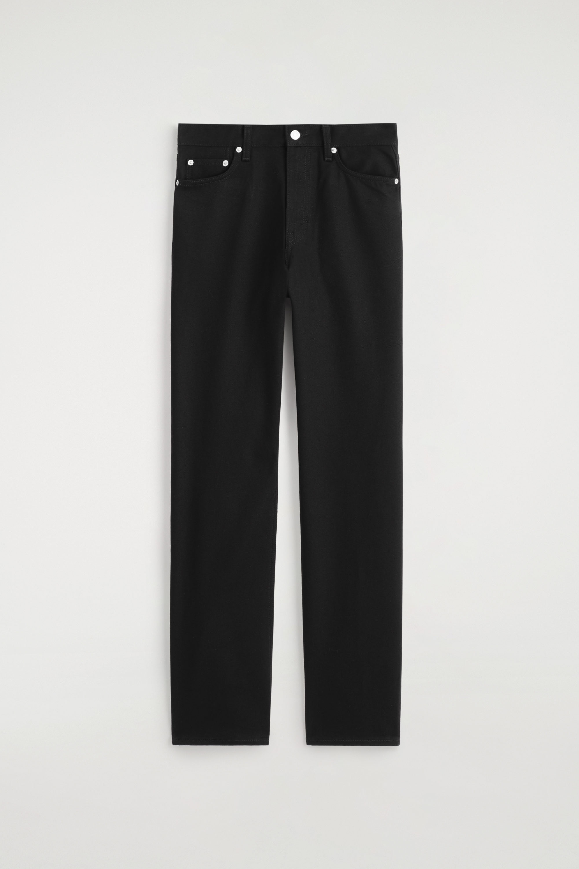CHORD STRAIGHT-LEG JEANS - BLACK