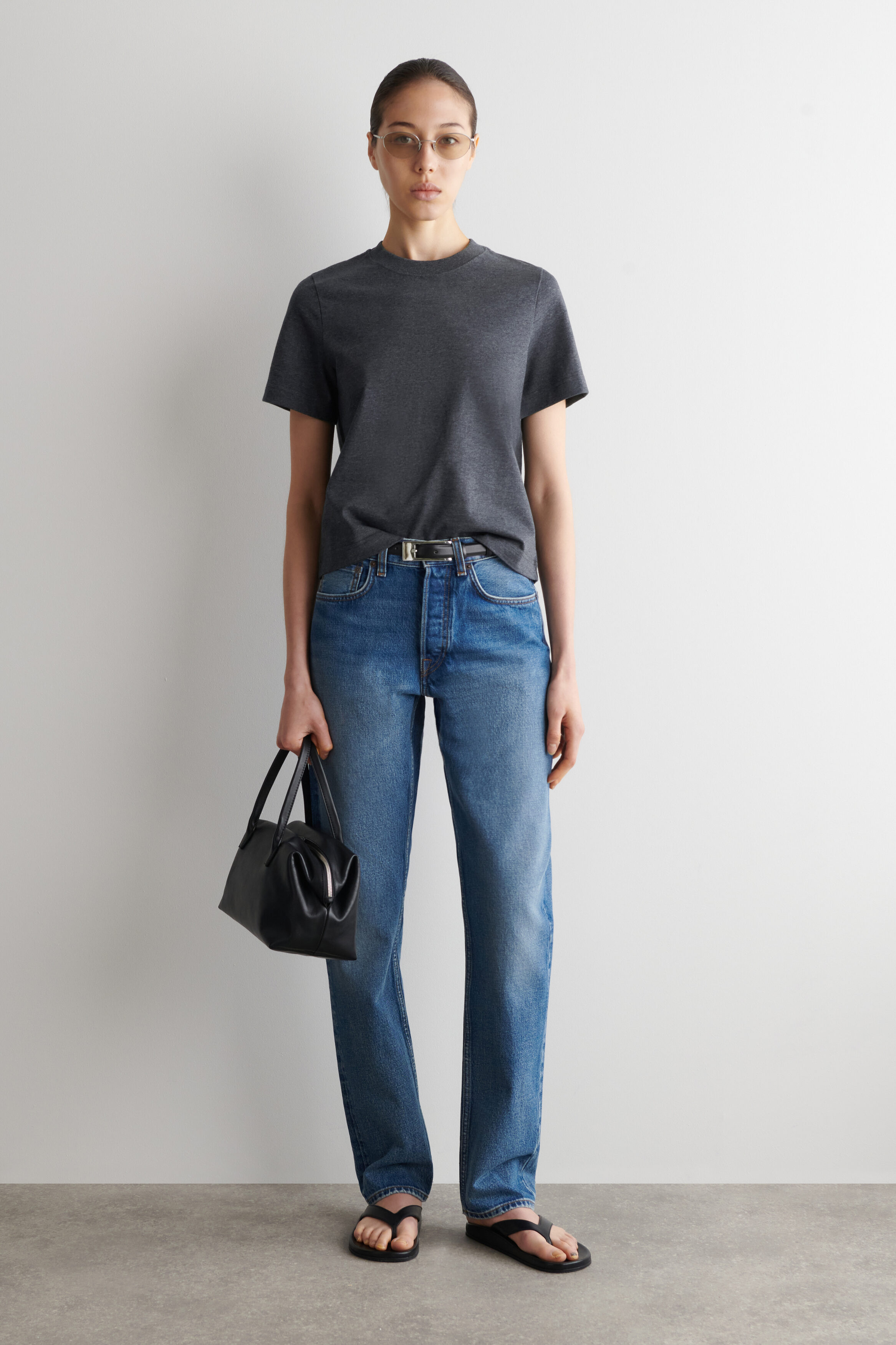 CLEAN CUT T-SHIRT - DARK-GRAY MÉLANGE