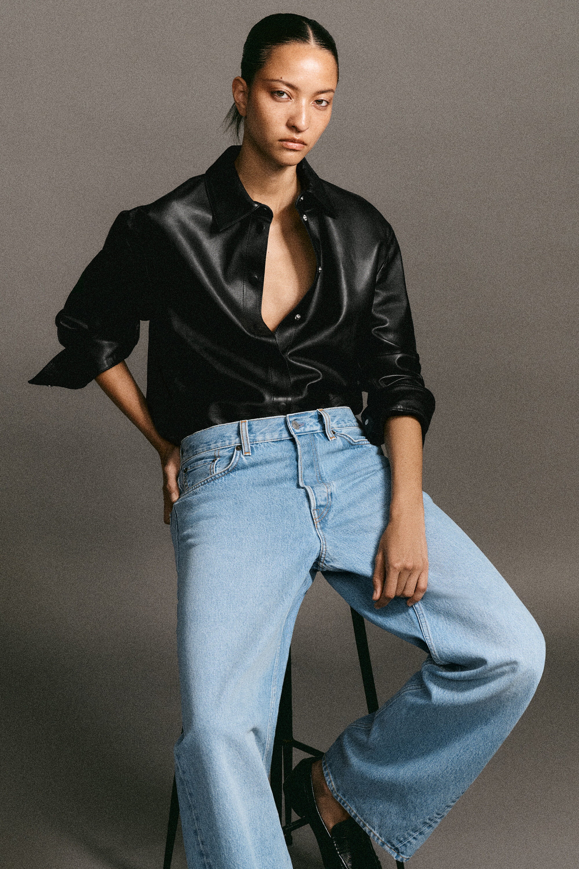 FACADE STRAIGHT-LEG JEANS - BLUE