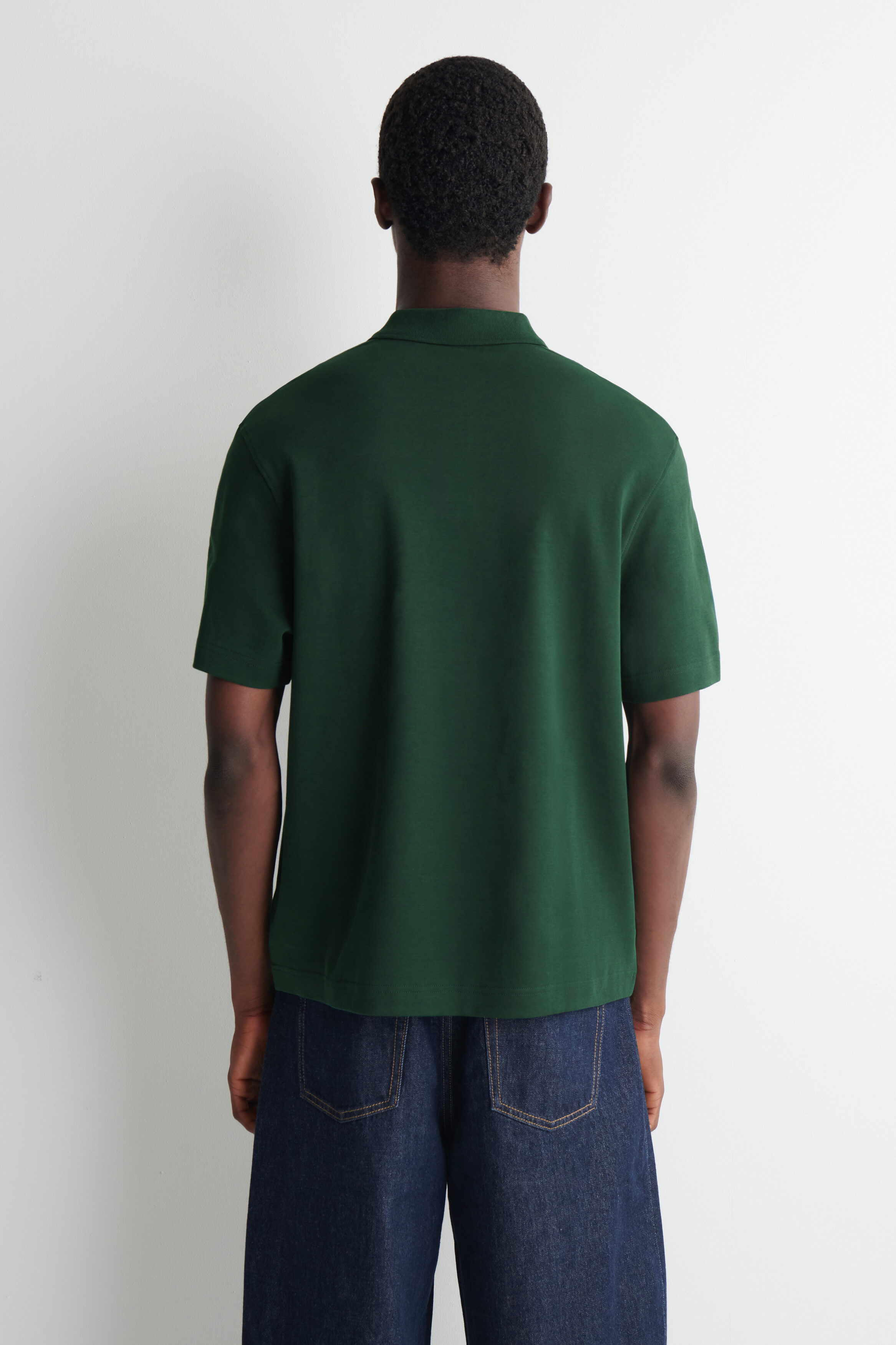 INTERLOCK COTTON POLO SHIRT - DARK GREEN