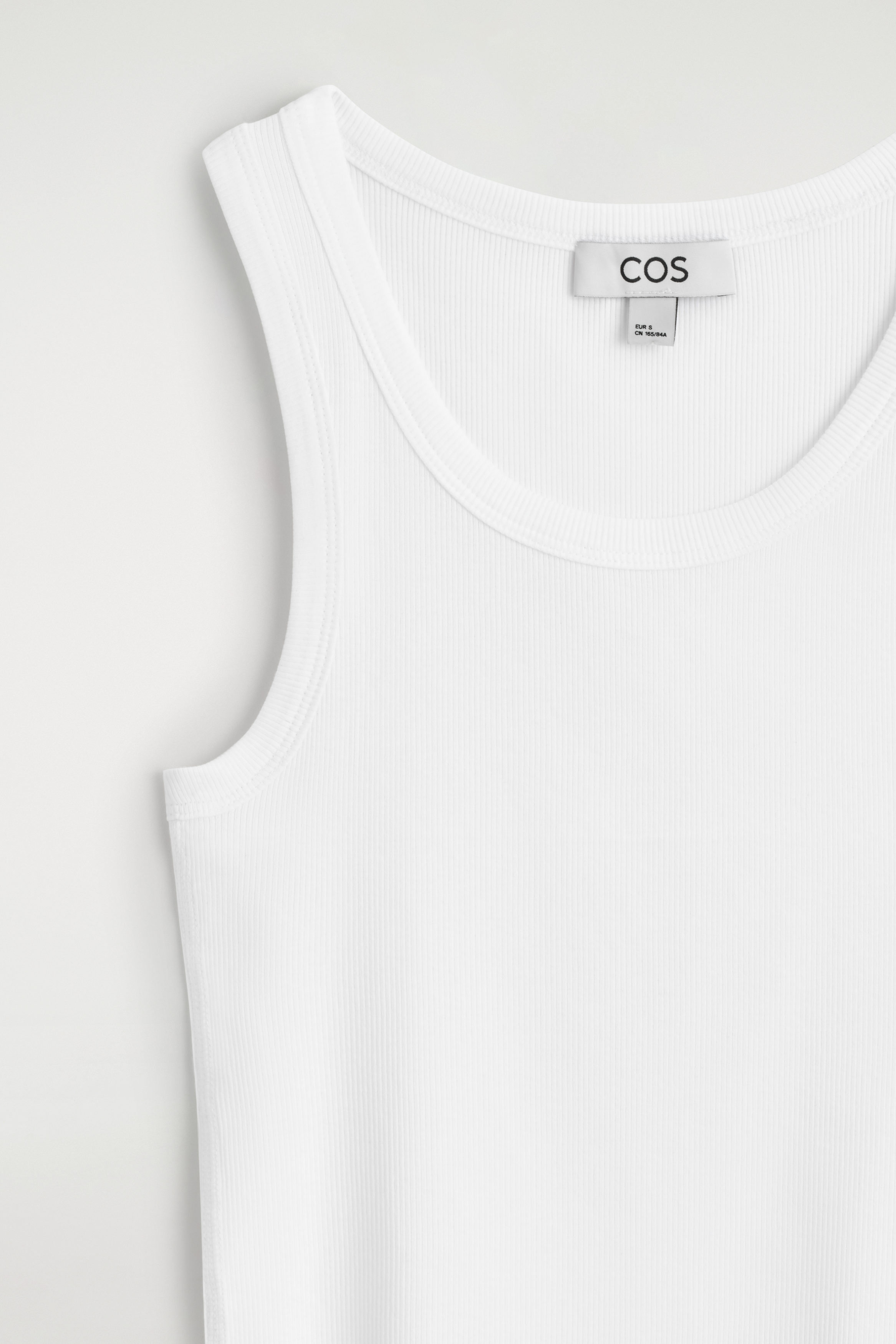 RIBBED COTTON TANK TOP - WHITE