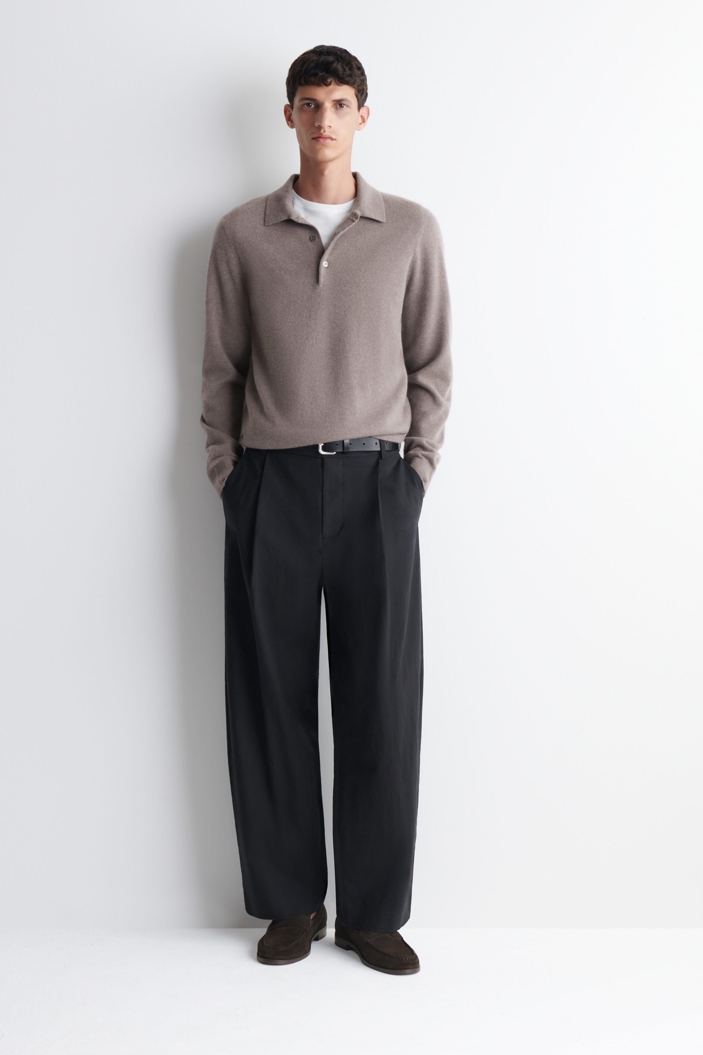 CASHMERE POLO SWEATER - WASHED LILAC