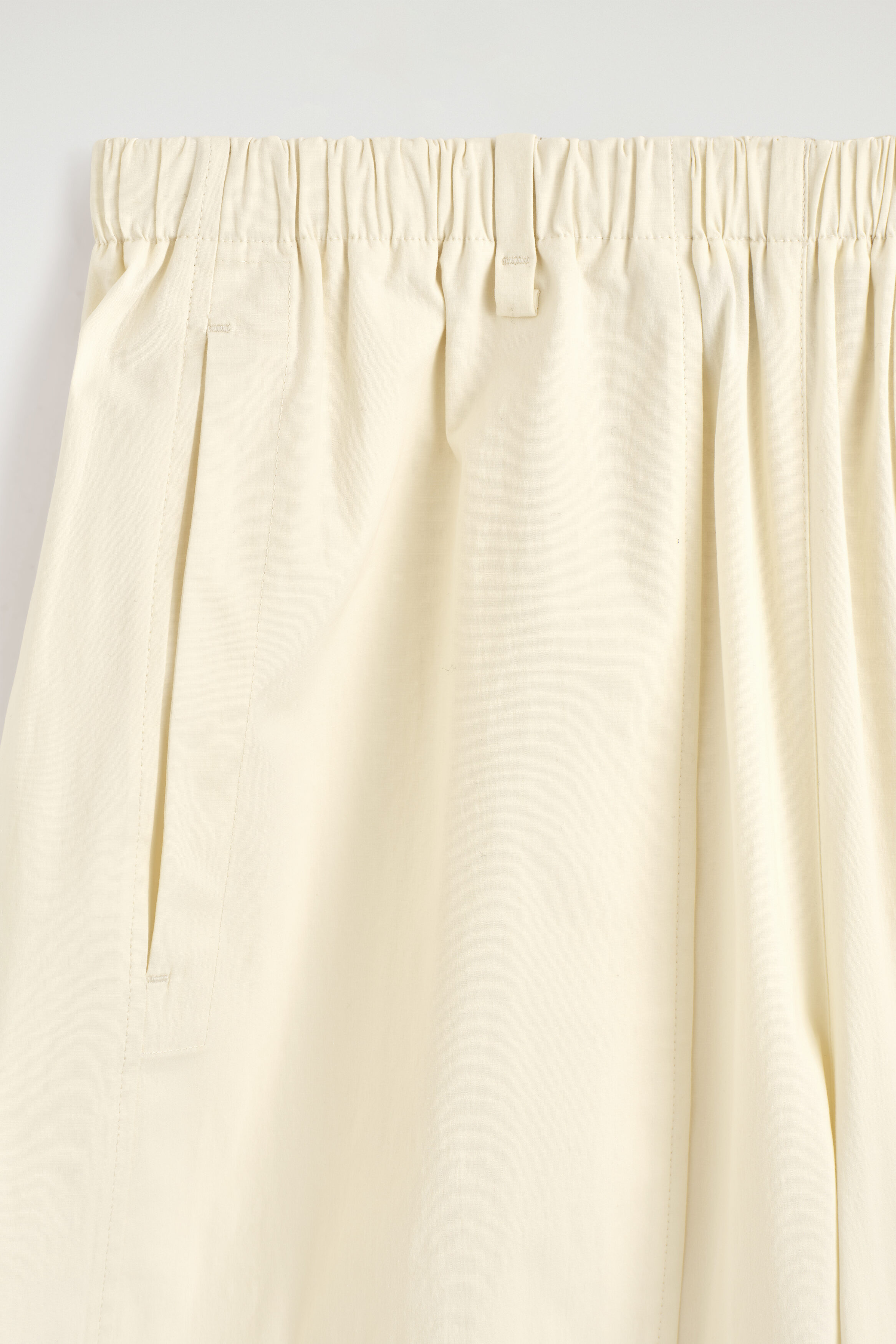 COTTON BARREL-LEG UTILITY PANTS - CREAM