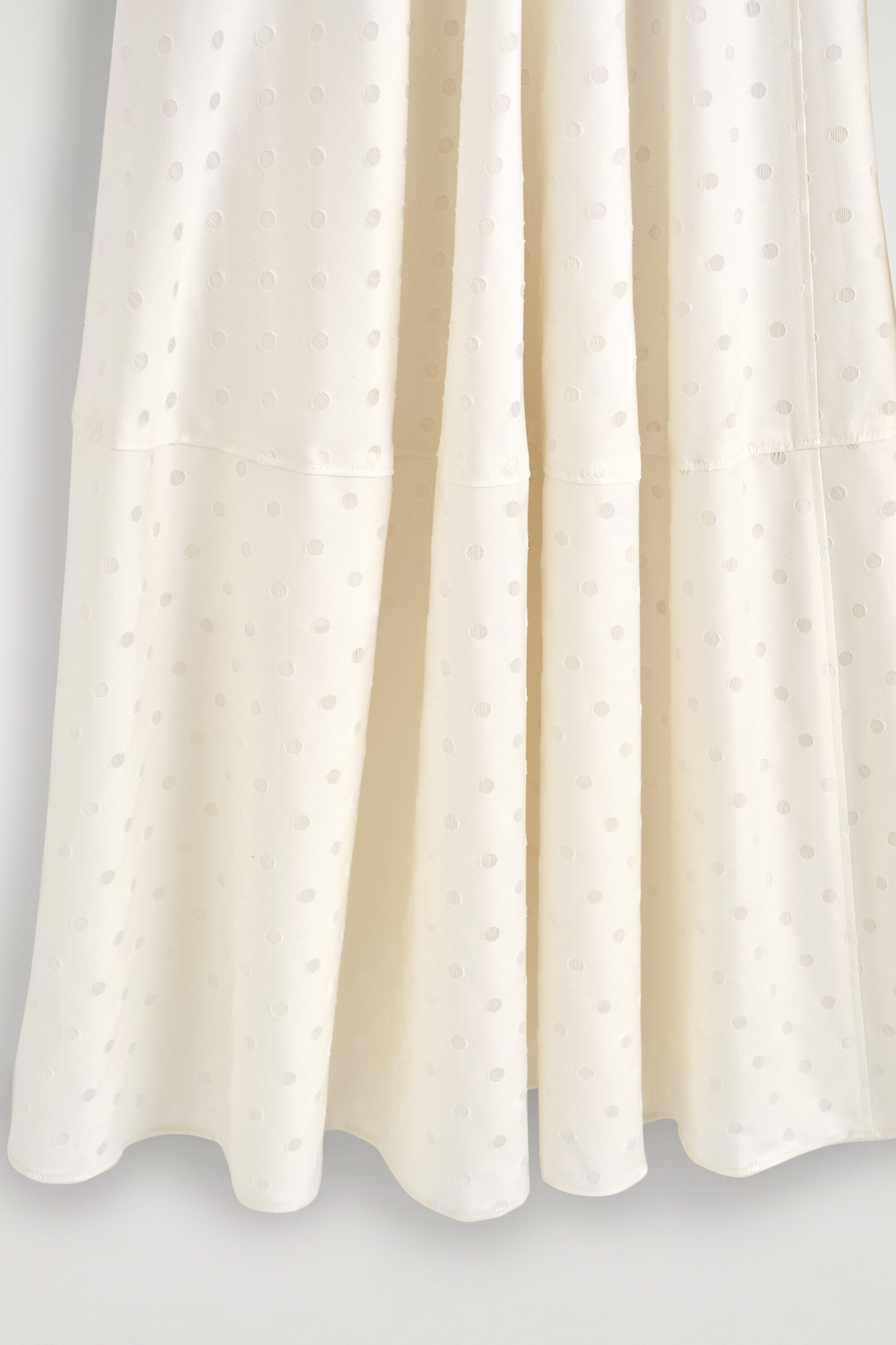 POLKA-DOT JACQUARD COTTON MIDI SKIRT - WHITE / POLKA DOT