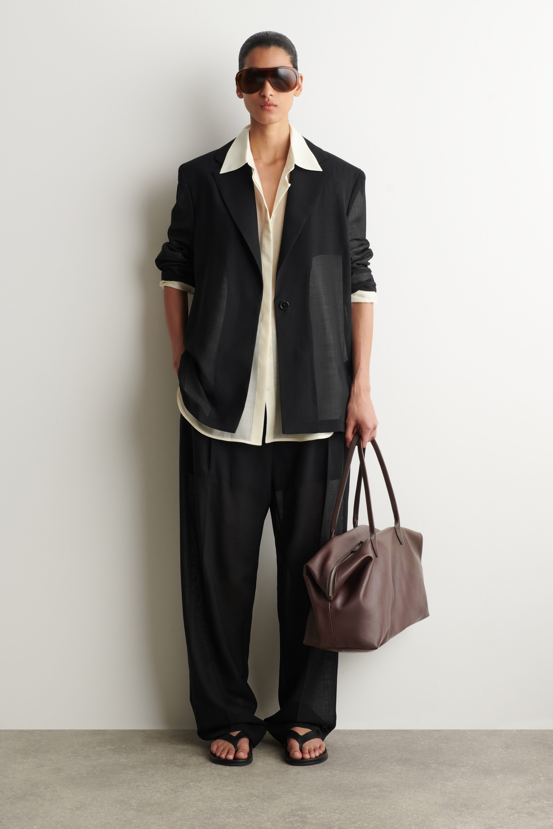 FRIEZE BOWLING BAG - LEATHER - BROWN