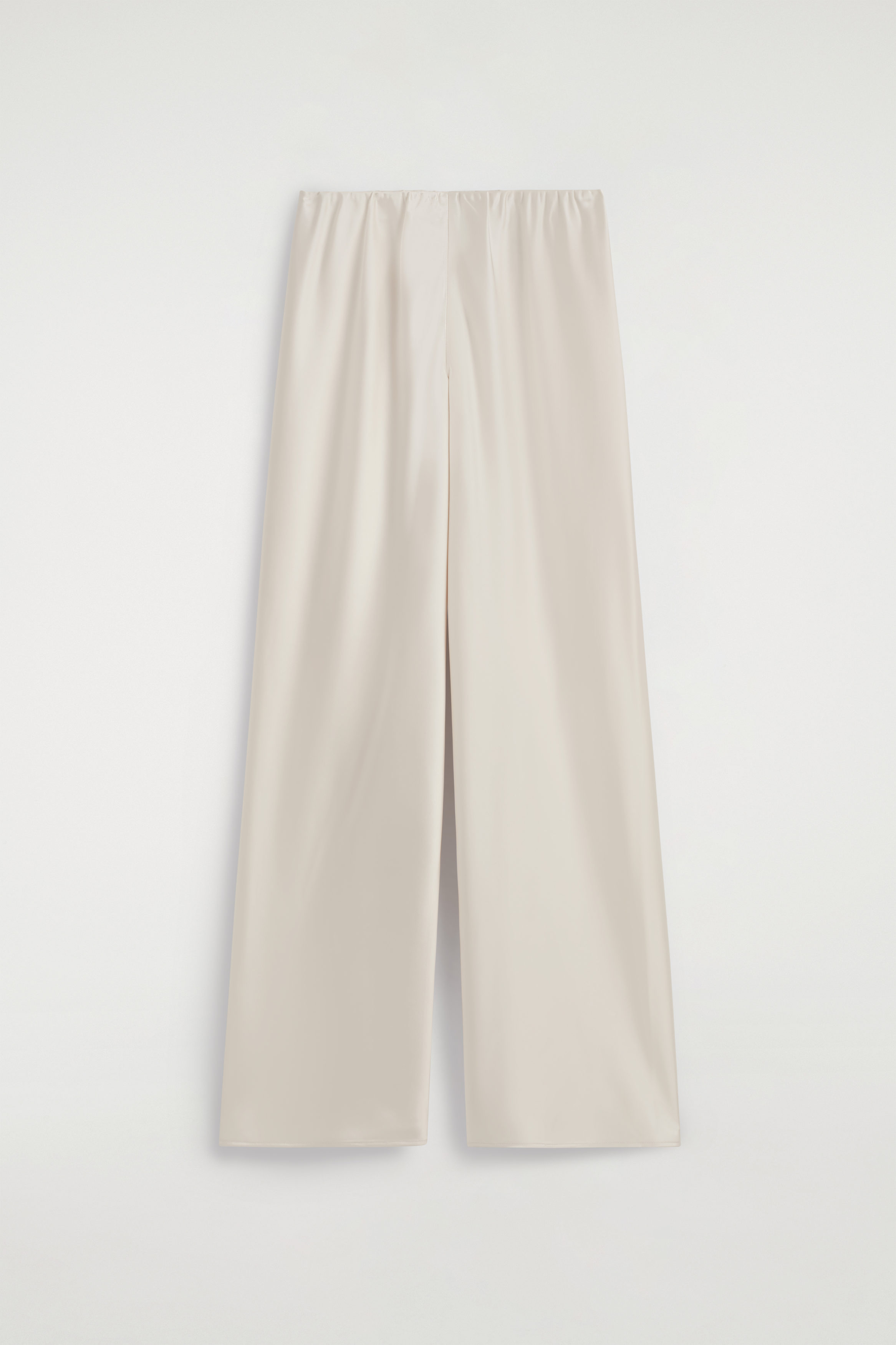 SATIN WIDE-LEG PANTS - WHITE