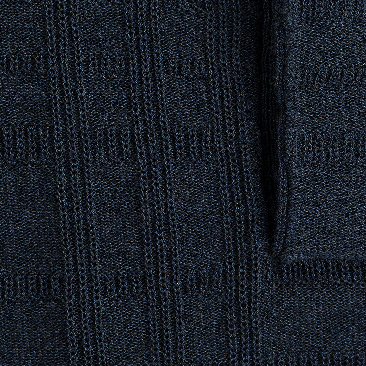 CHECKED JACQUARD-KNIT POLO SHIRT - NAVY / CHECKED