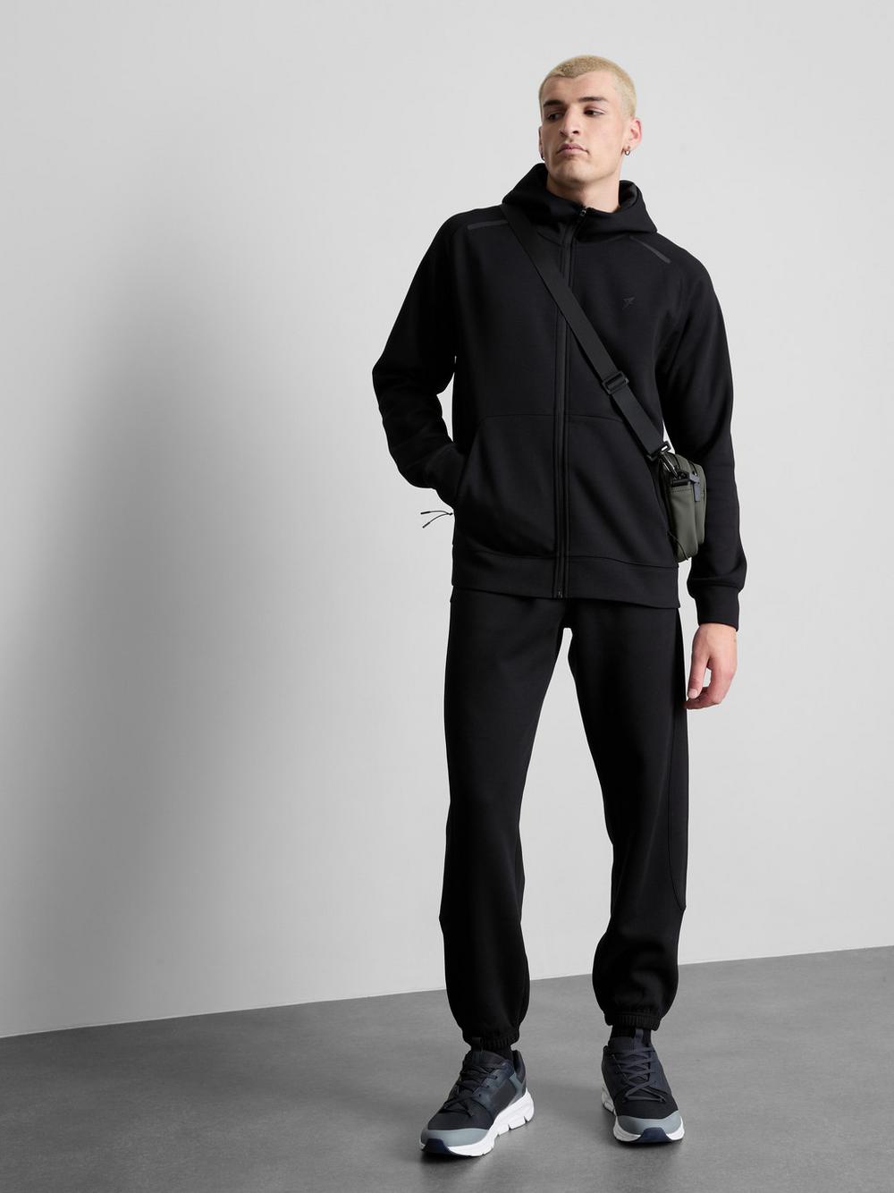 Zip-Up Gym Hoodie - Black