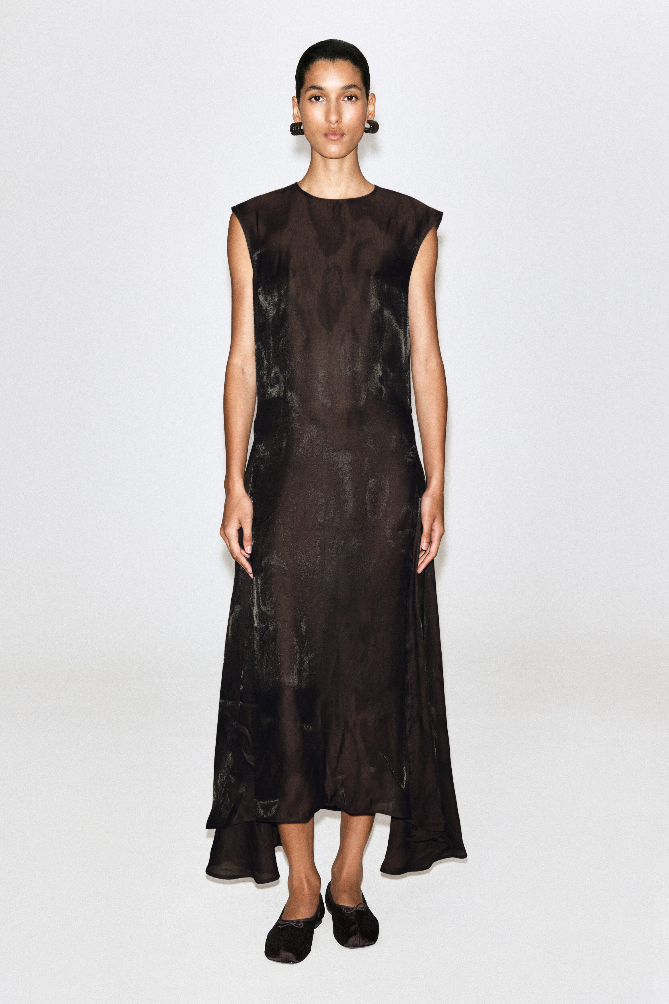 ANIMAL-JACQUARD MIDI DRESS - BROWN / ANIMAL PRINT