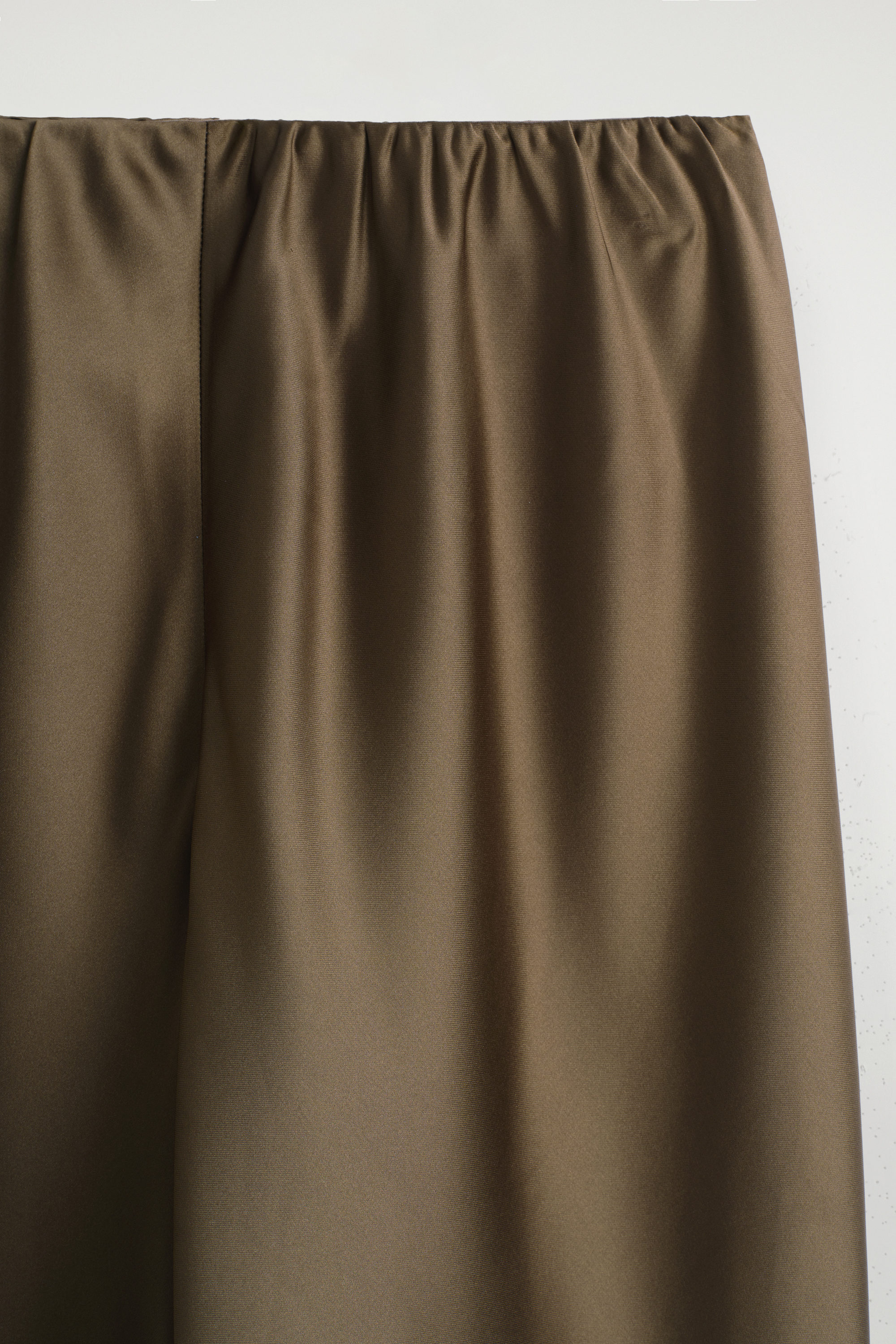 SATIN WIDE-LEG PANTS - BROWN