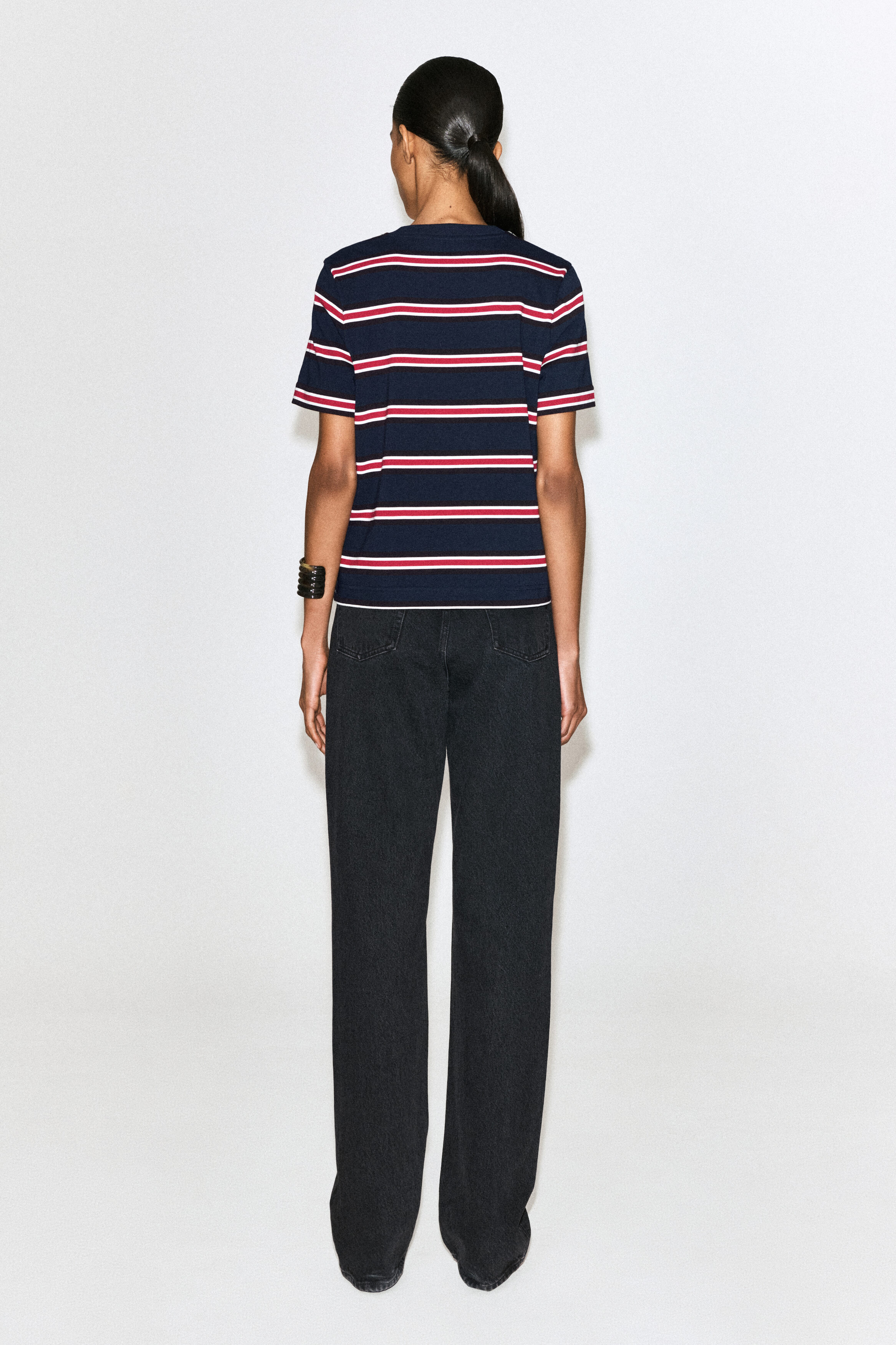 CLEAN CUT T-SHIRT - NAVY / RED / STRIPED