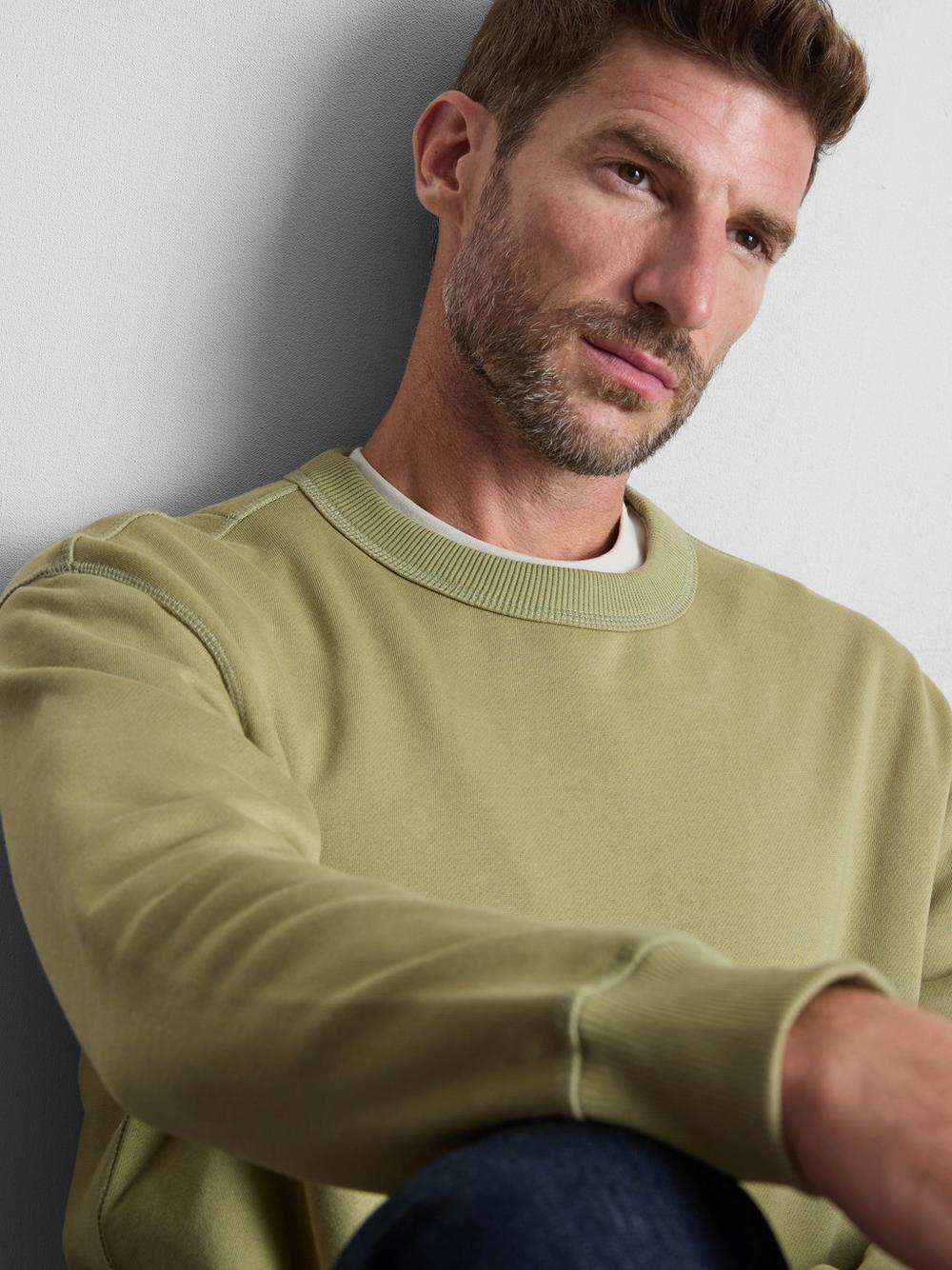 Cotton Rich Oversized Crew Neck Sweatshirt - Green