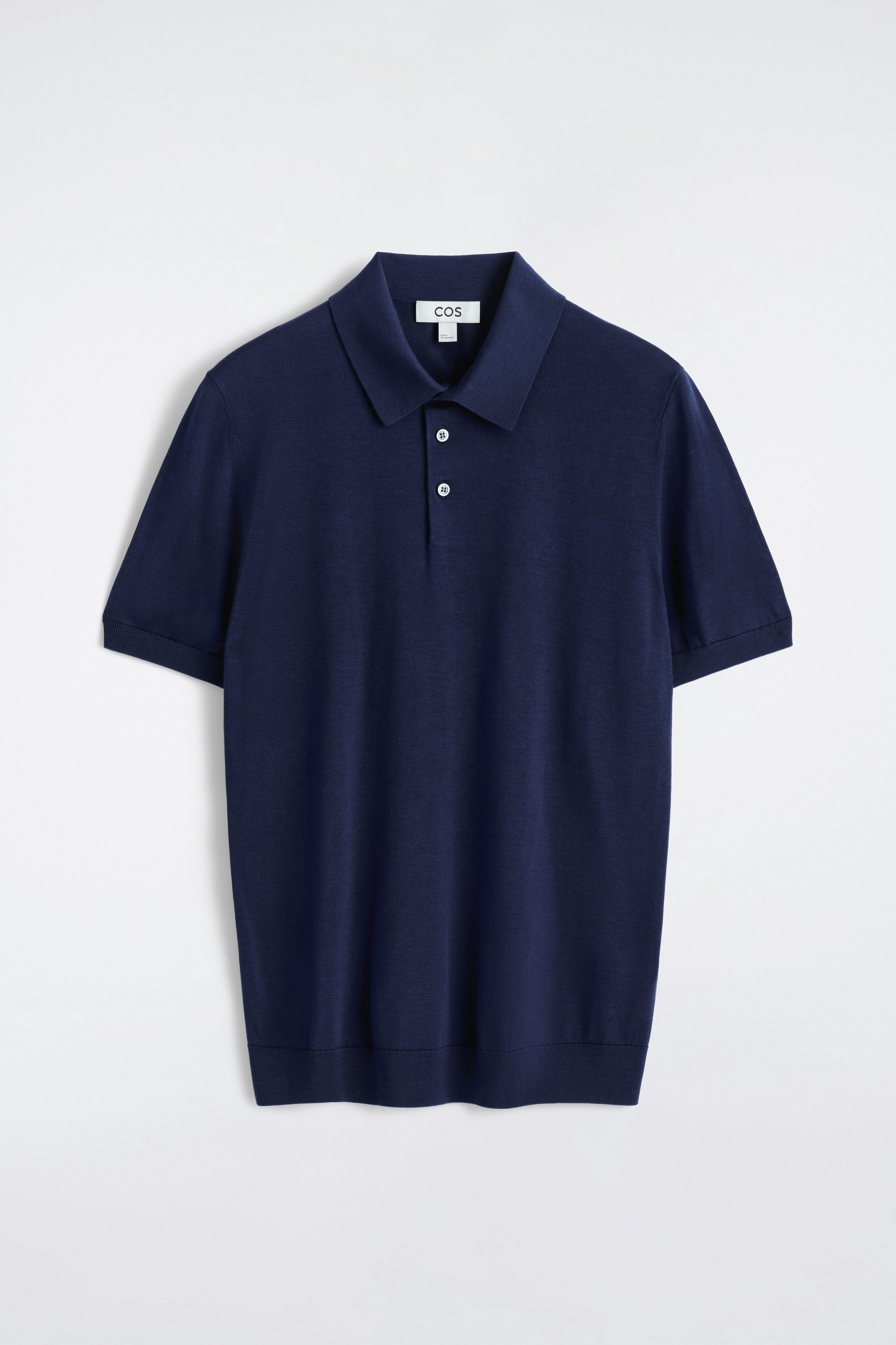 SLIM KNITTED SILK POLO SHIRT - BLUE
