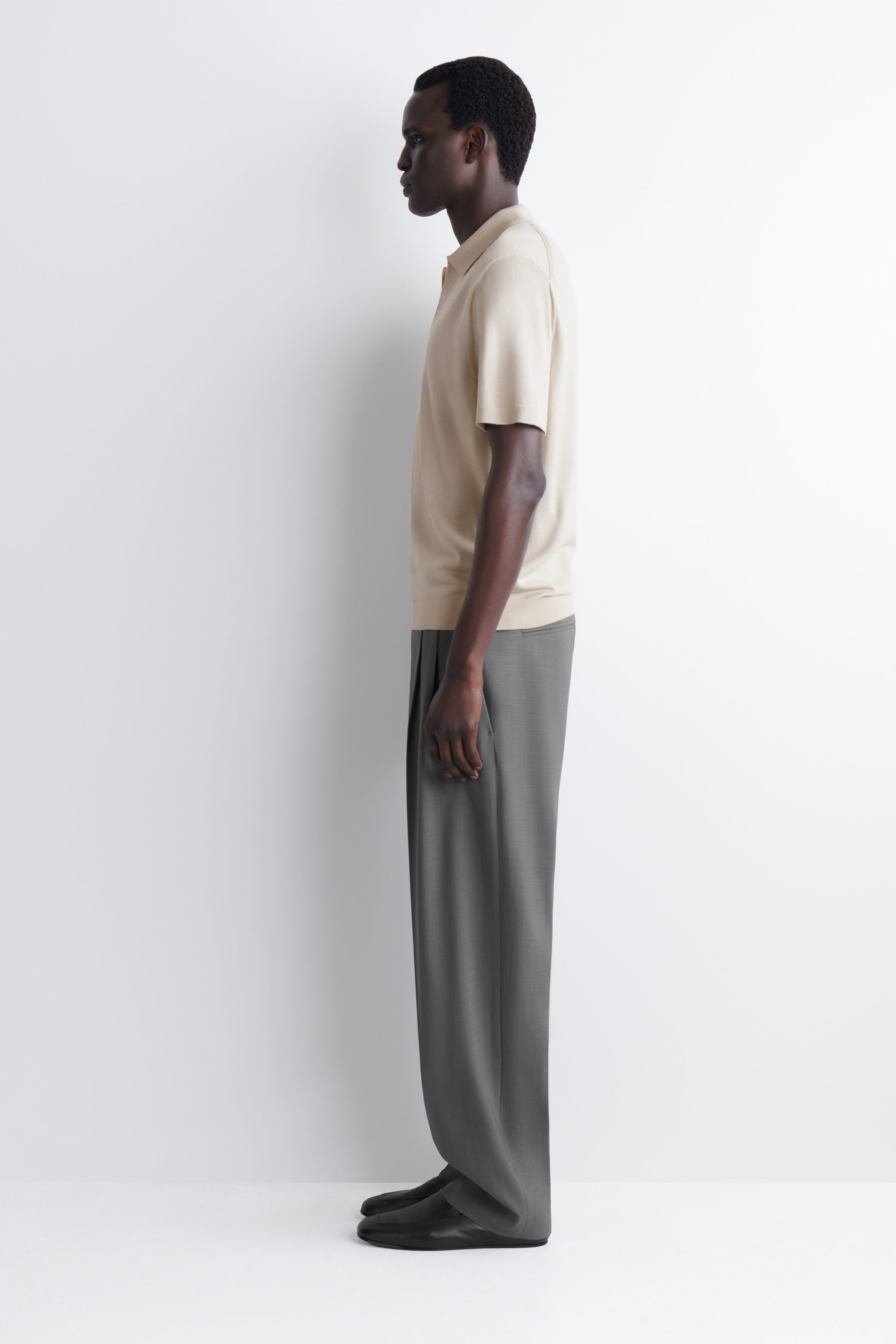 MERINO WOOL POLO SHIRT - ECRU