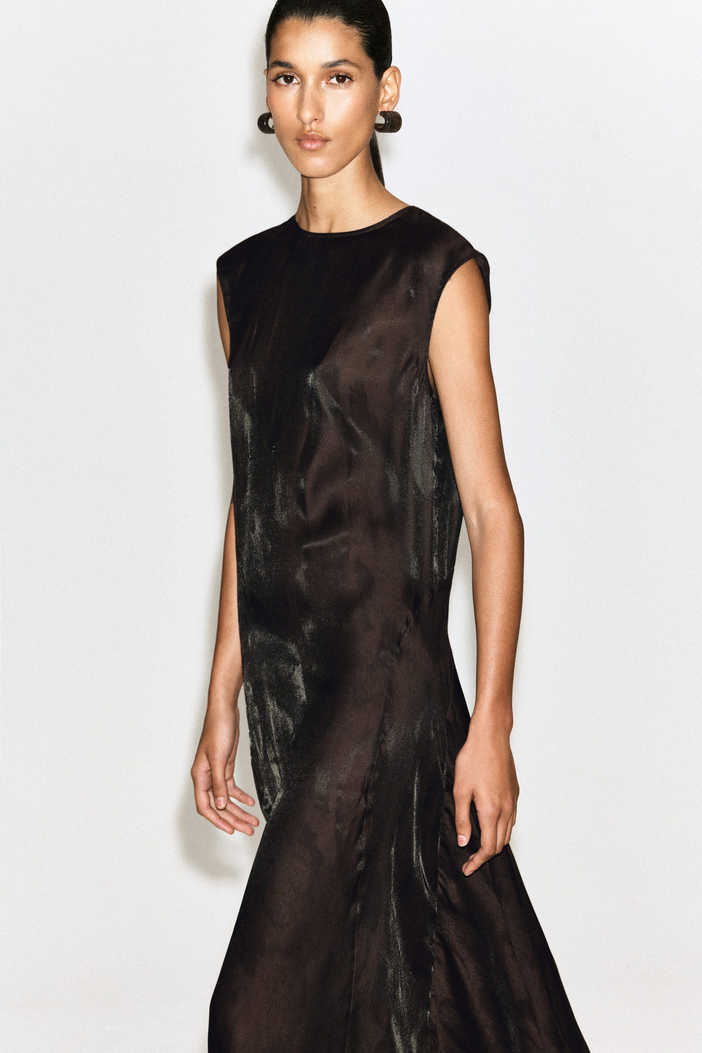 ANIMAL-JACQUARD MIDI DRESS - BROWN / ANIMAL PRINT