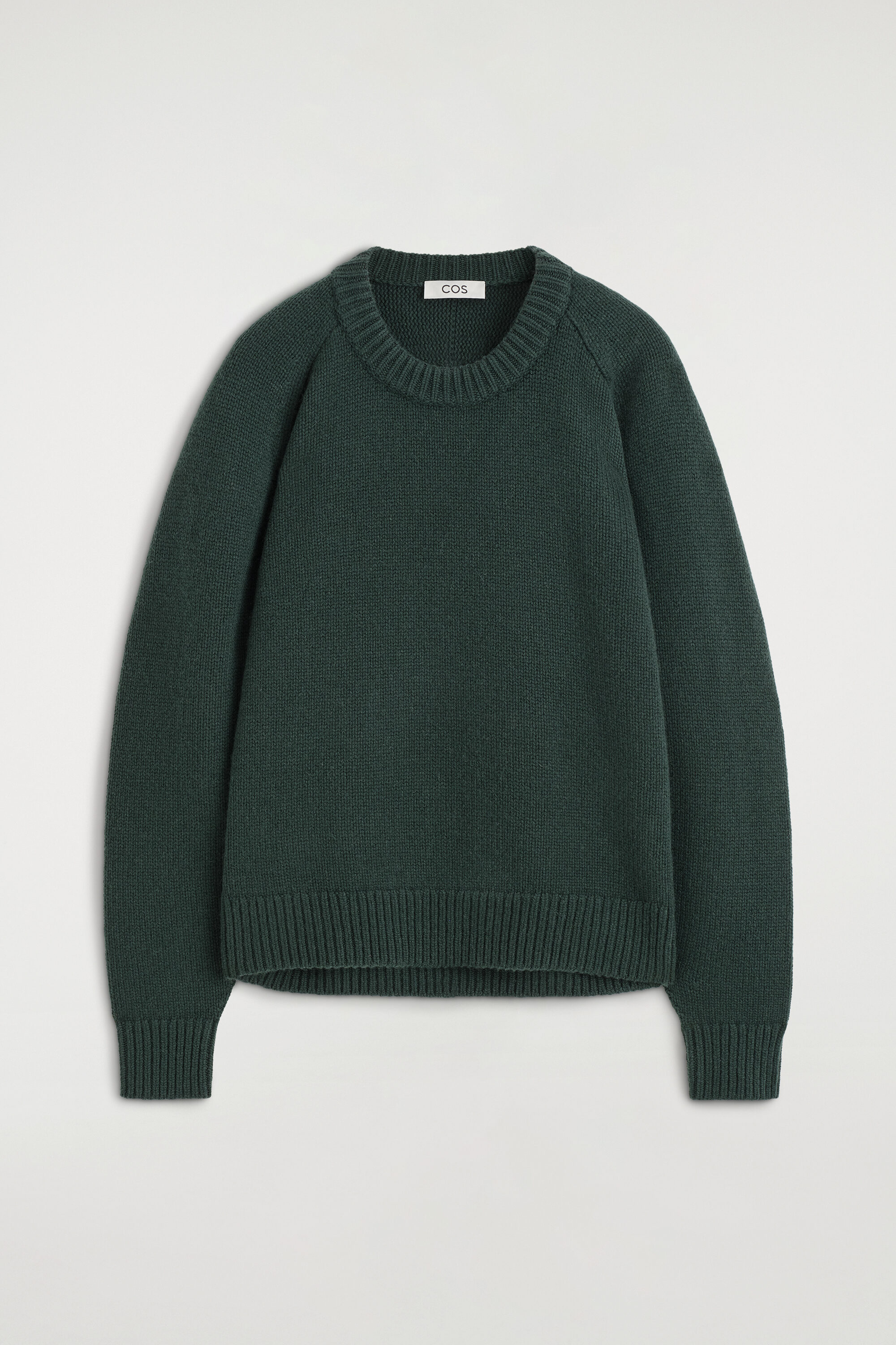 ROUNDED CASHMERE CREW-NECK JUMPER - DARK GREEN