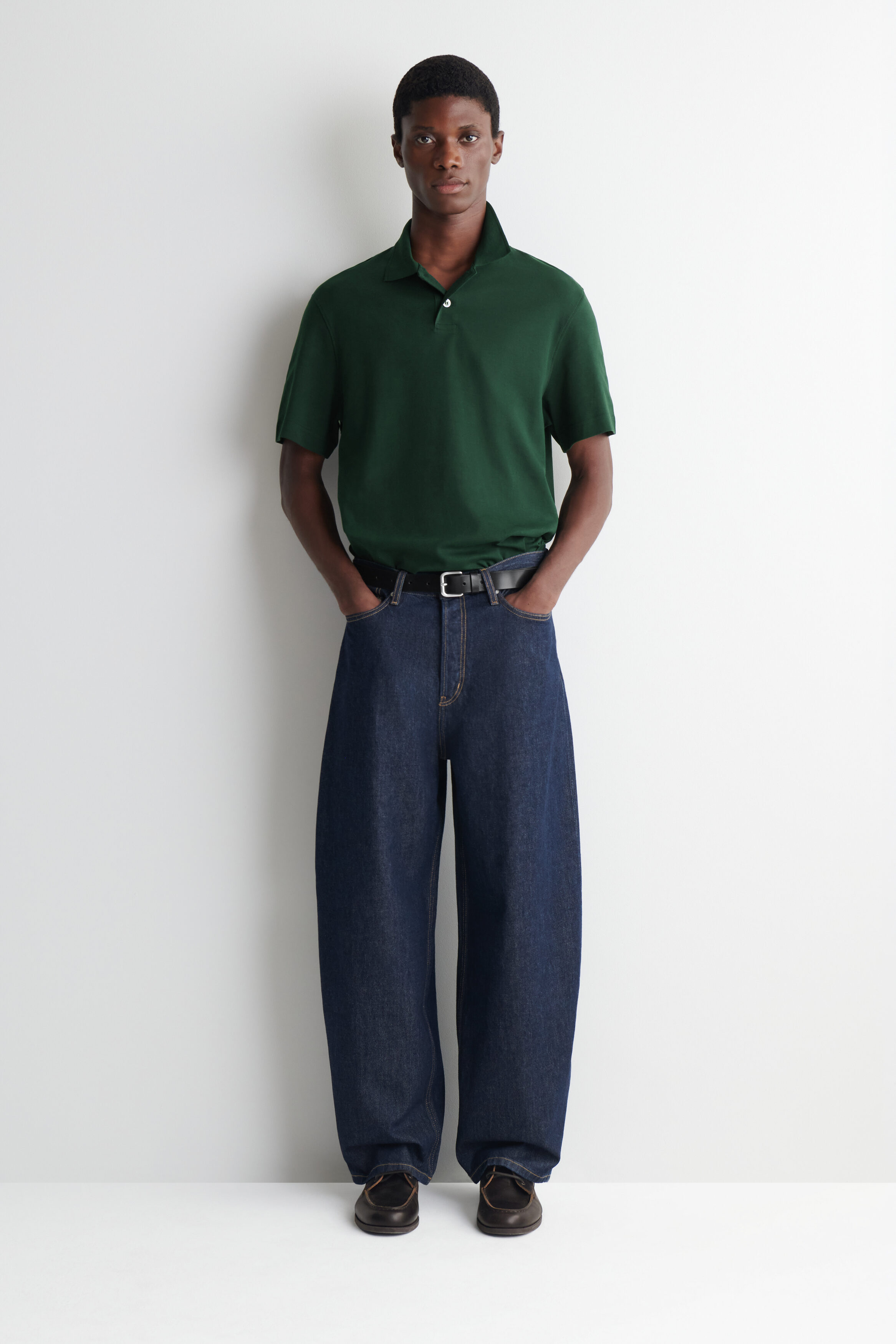 INTERLOCK COTTON POLO SHIRT - DARK GREEN