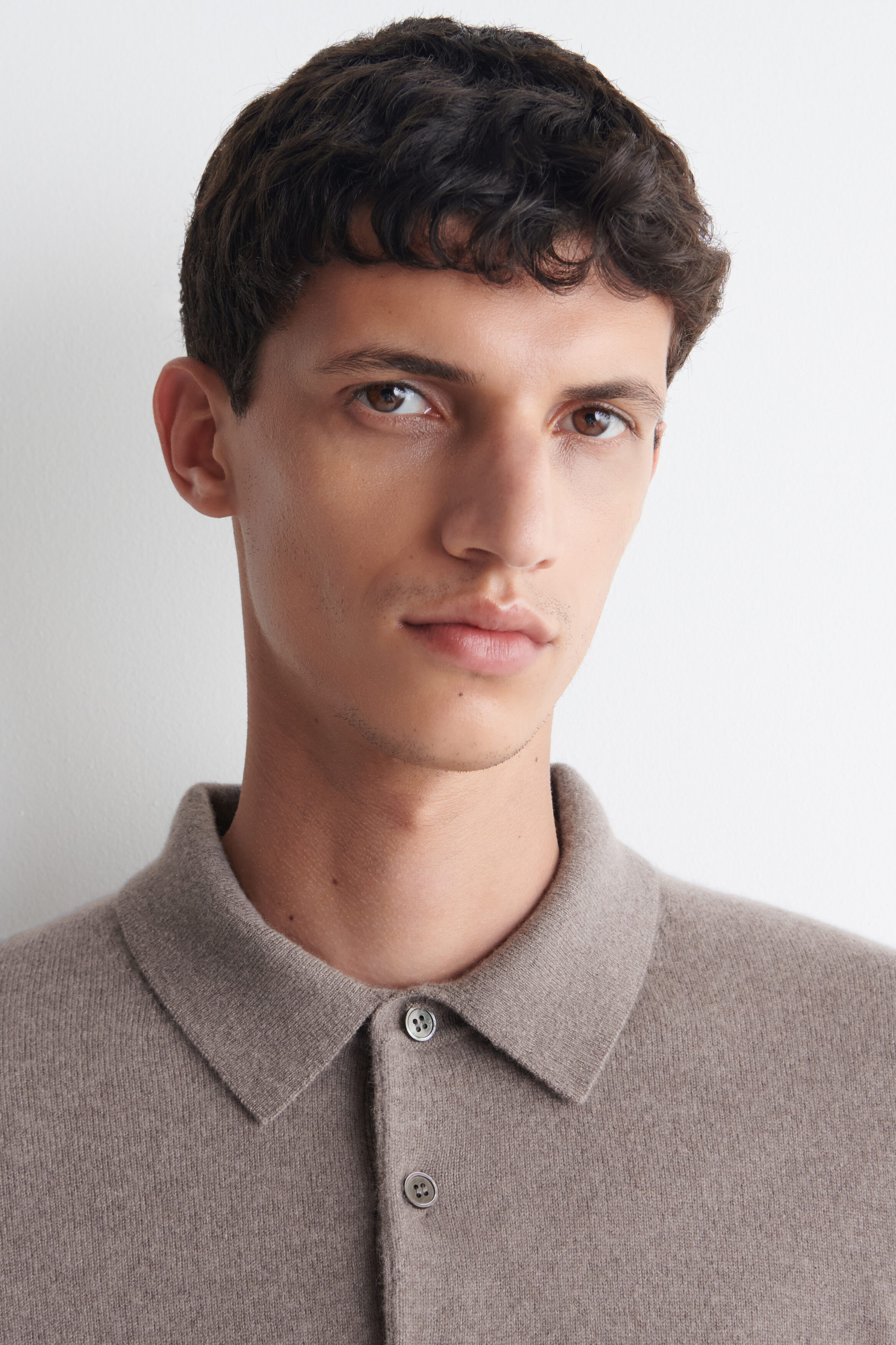 CASHMERE POLO SWEATER - WASHED LILAC