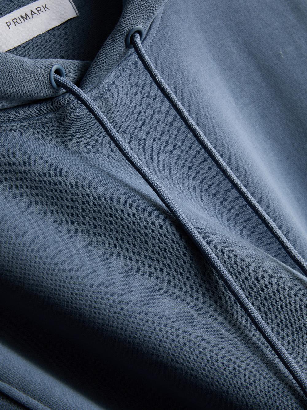 Cotton Blend Overhead Hoodie - Blue