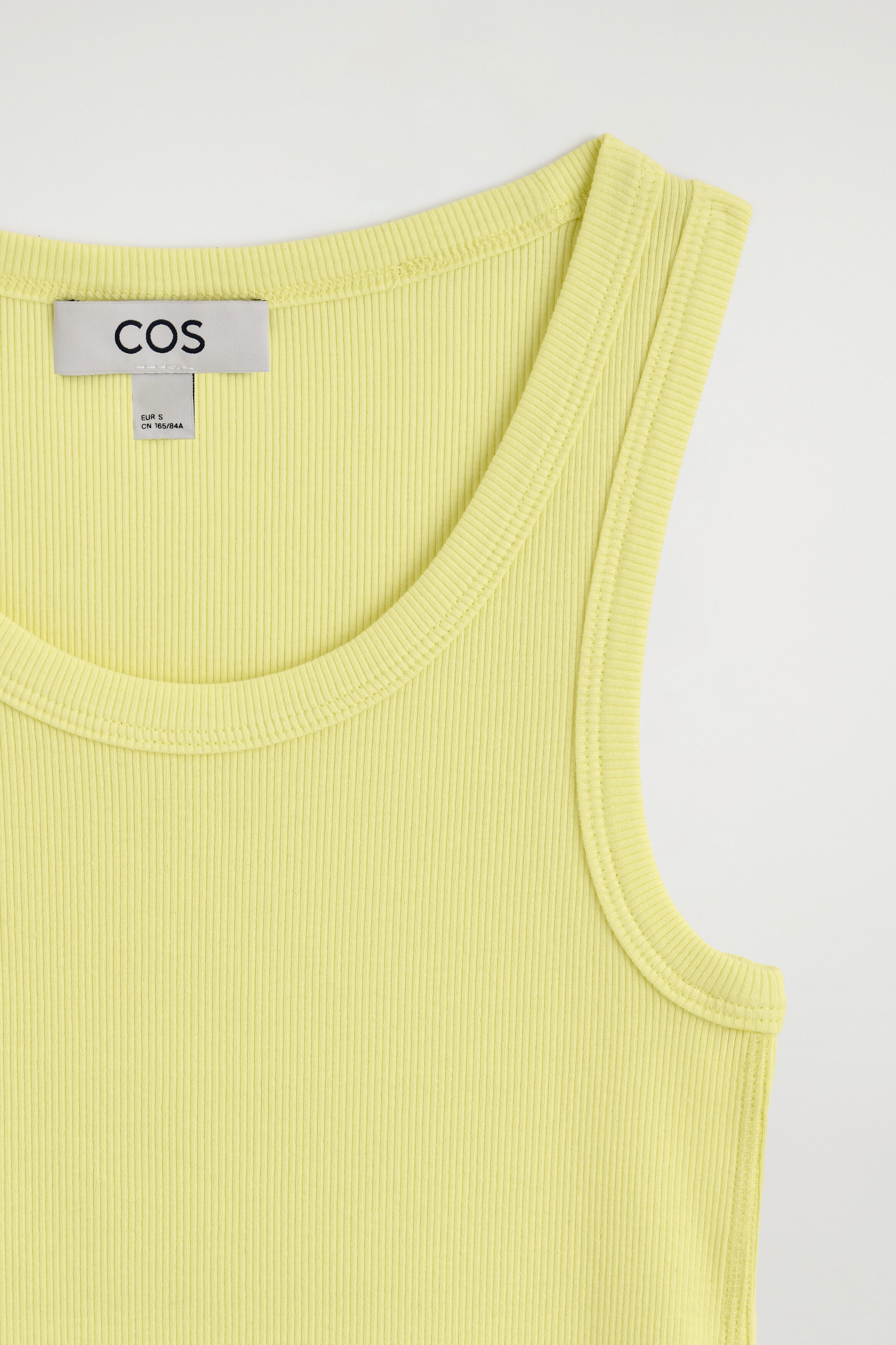 RIBBED COTTON TANK TOP - YELLOW