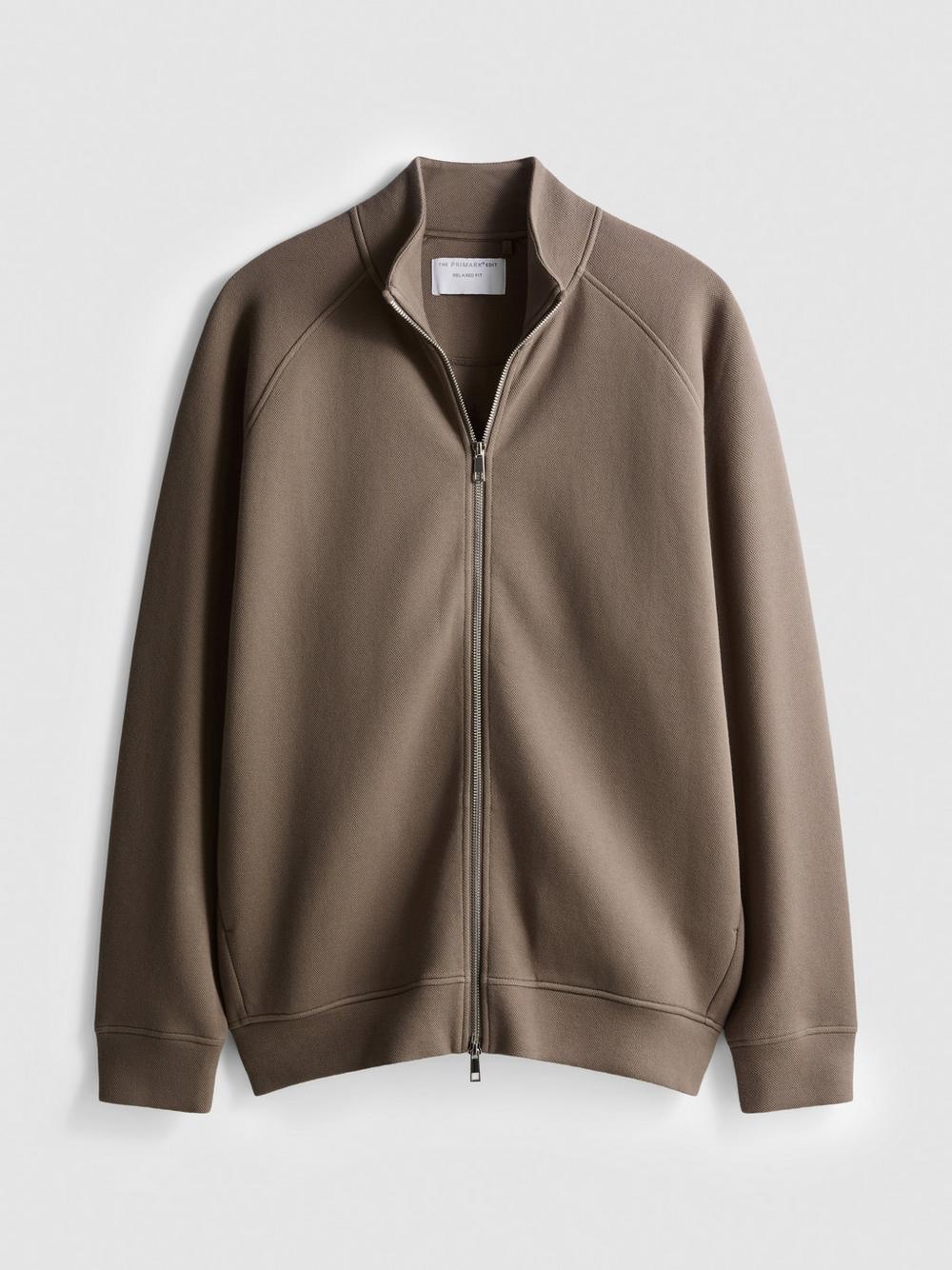 The Edit Zip-Through Sweatshirt - Stone