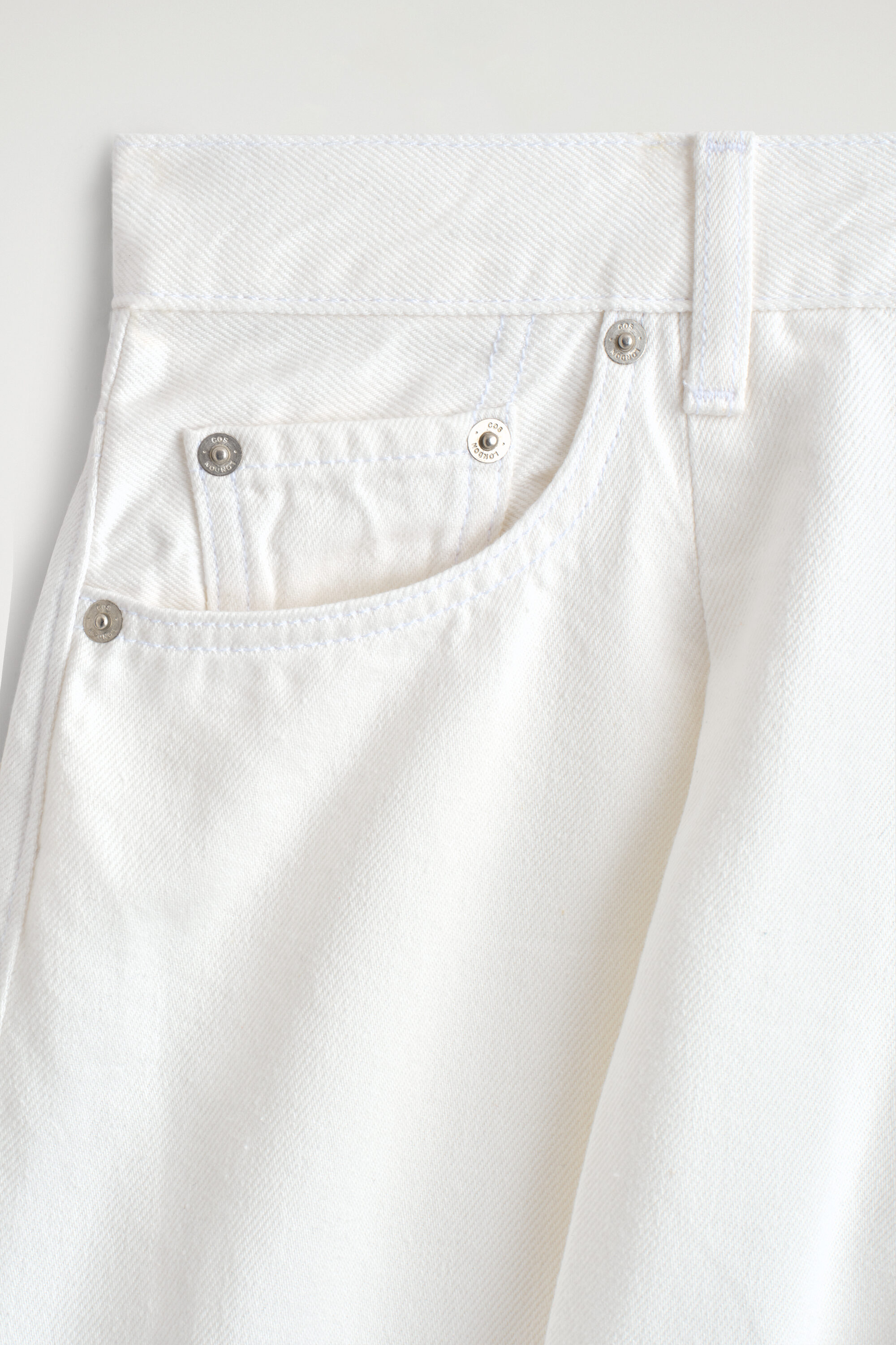 WIDE-LEG DENIM SHORTS - WHITE