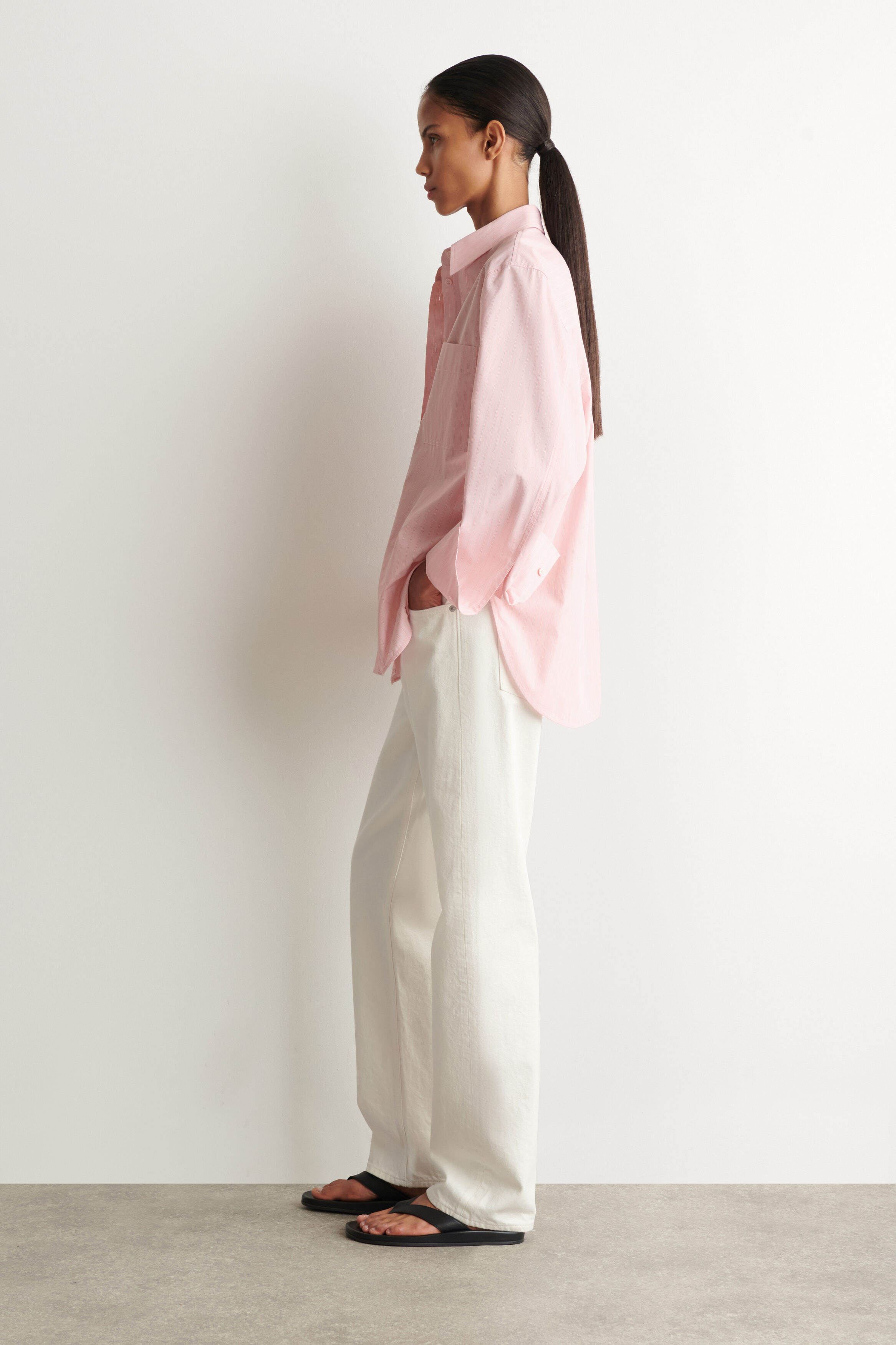 STRIPED COTTON SHIRT - PINK / STRIPED