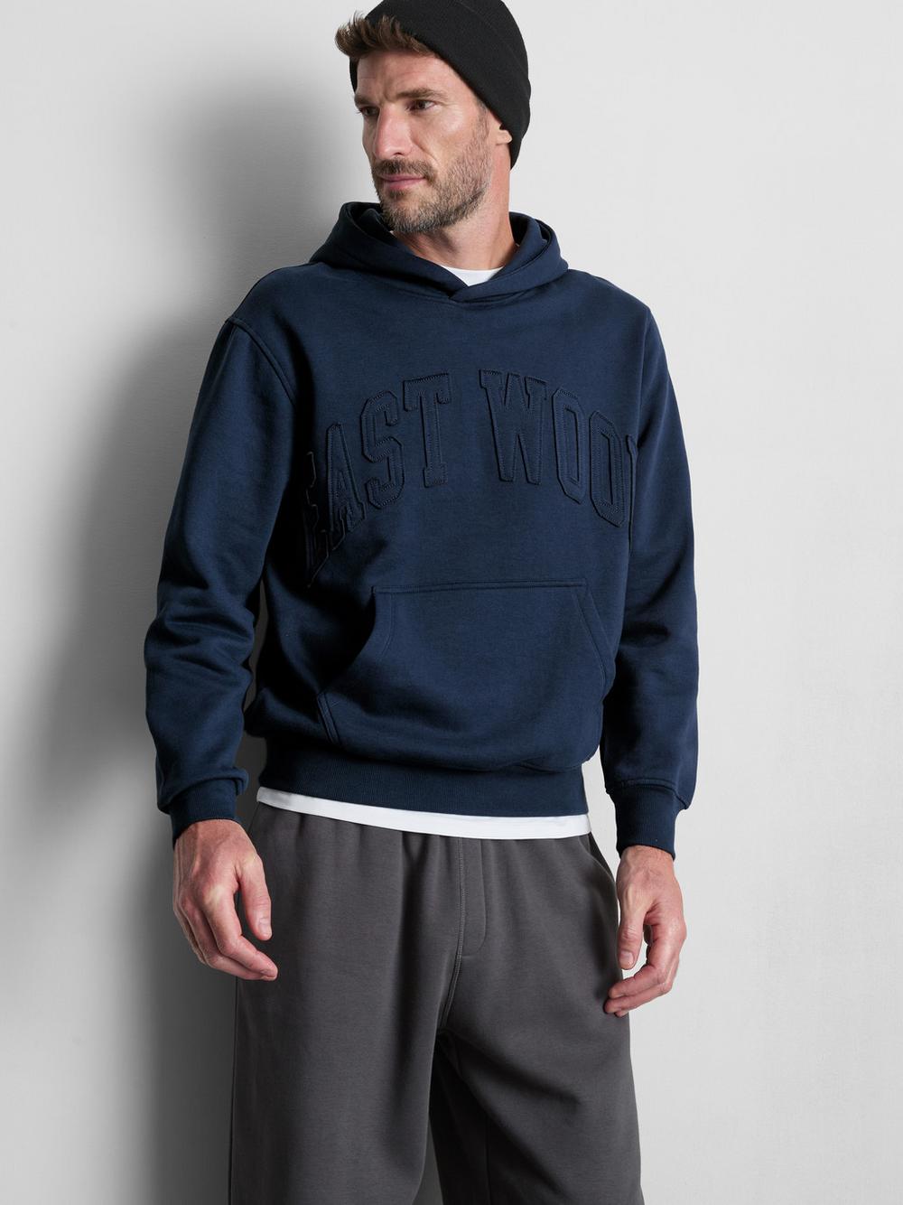 Cotton-Blend East Wood Hoodie - Navy