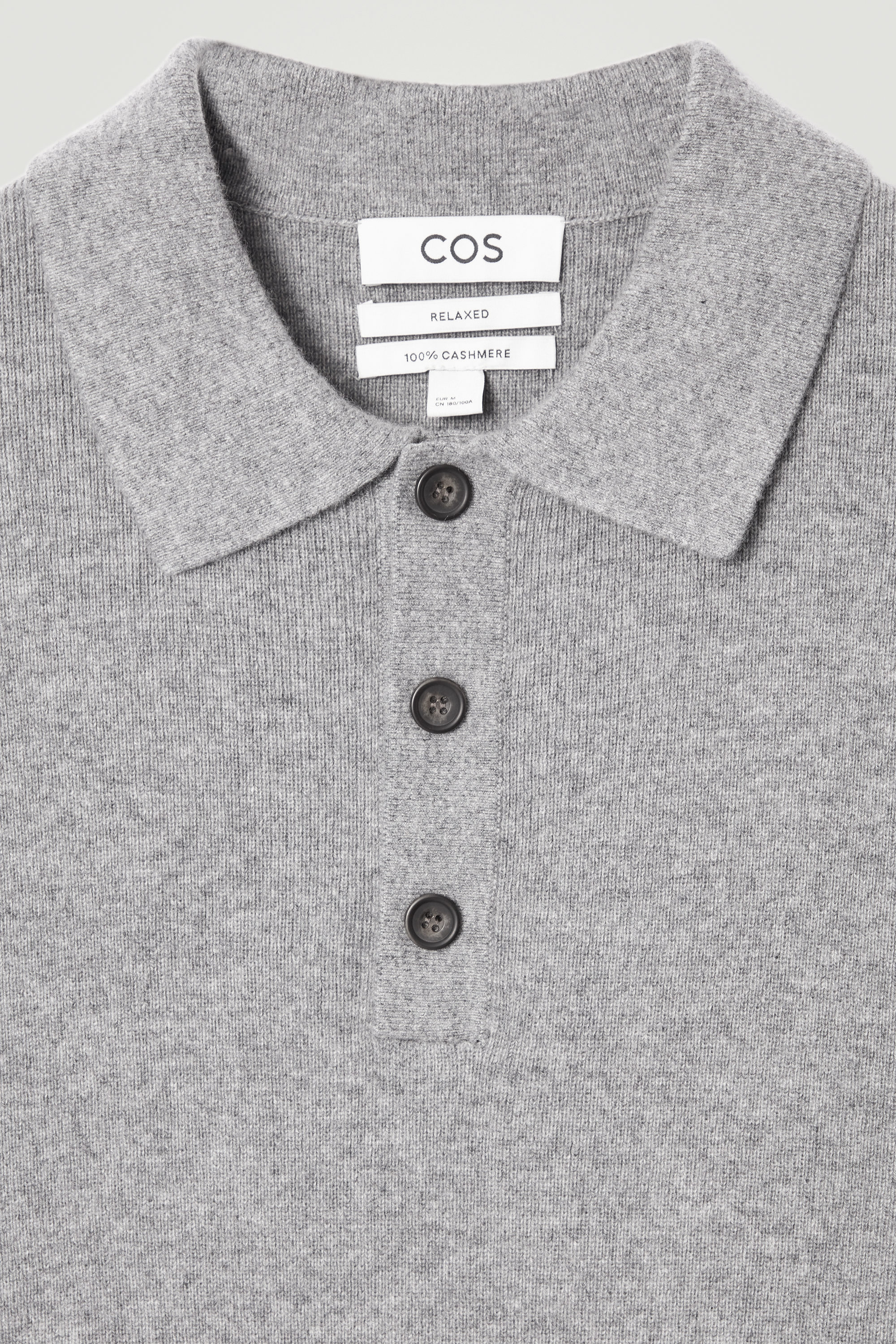SEAMLESS CASHMERE POLO SHIRT - GRAY MÉLANGE
