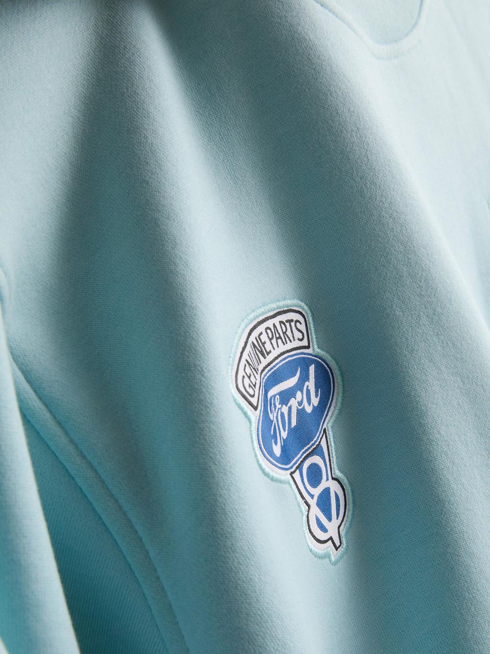 Ford Cotton Blend Badge Sweatshirt - Light Blue