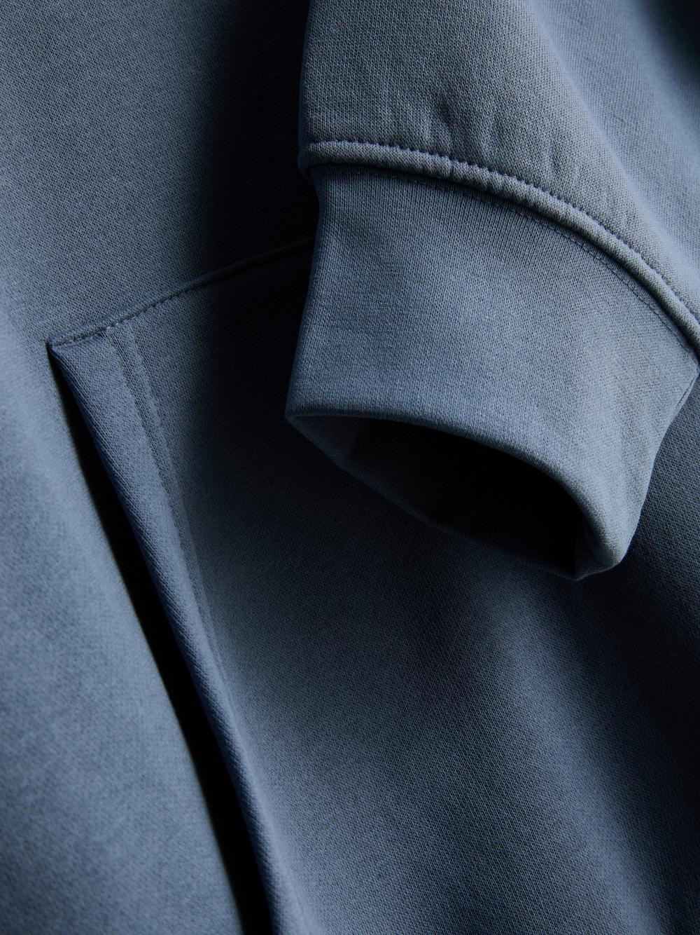 Cotton Blend Overhead Hoodie - Blue