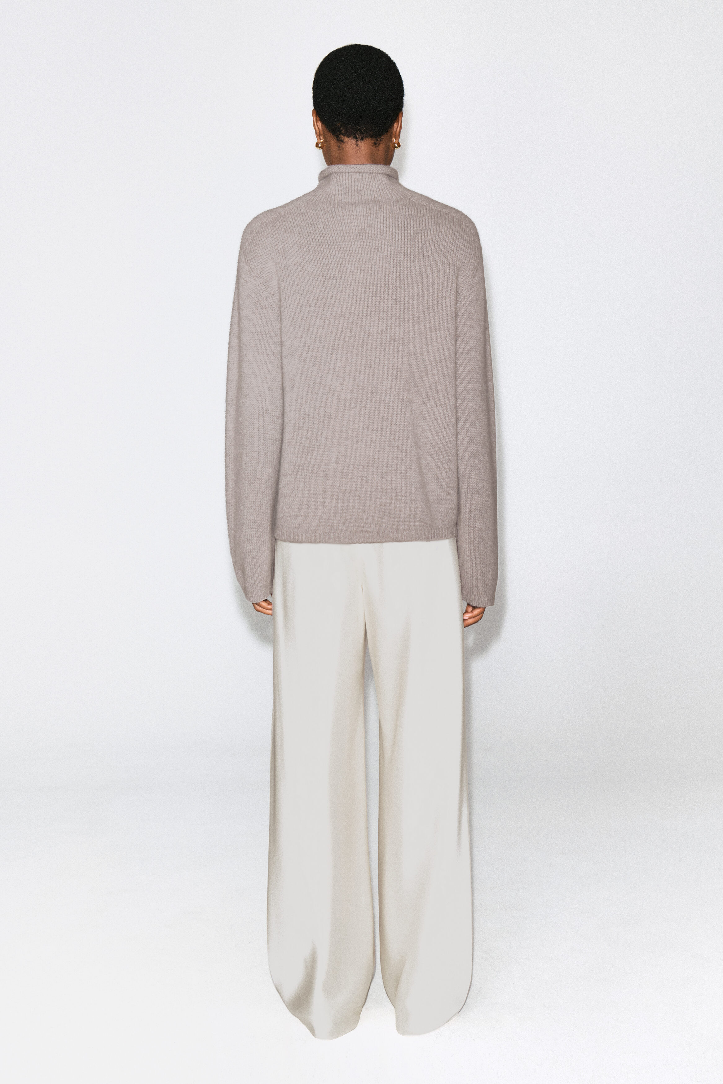 SATIN WIDE-LEG PANTS - WHITE