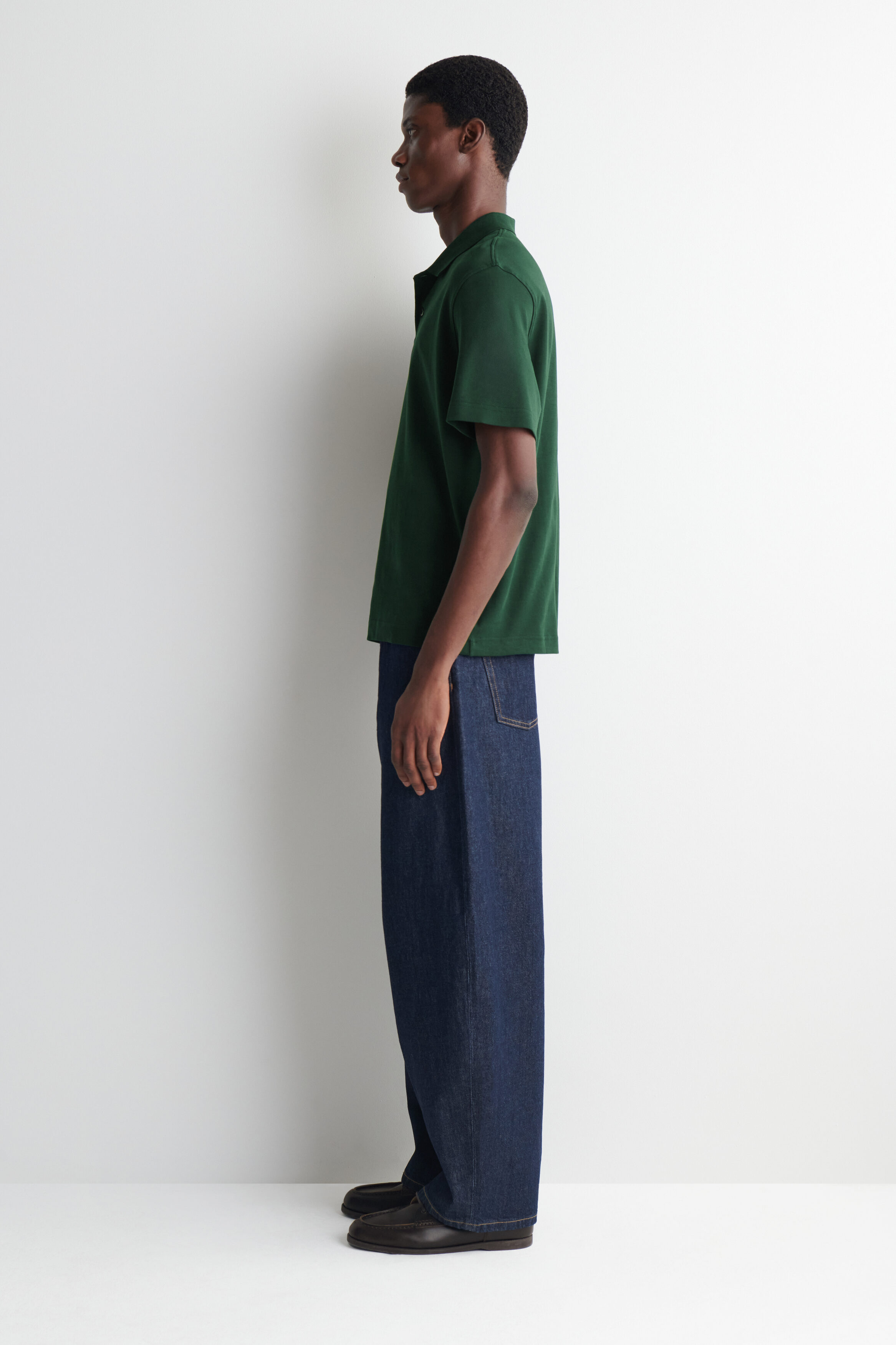 INTERLOCK COTTON POLO SHIRT - DARK GREEN