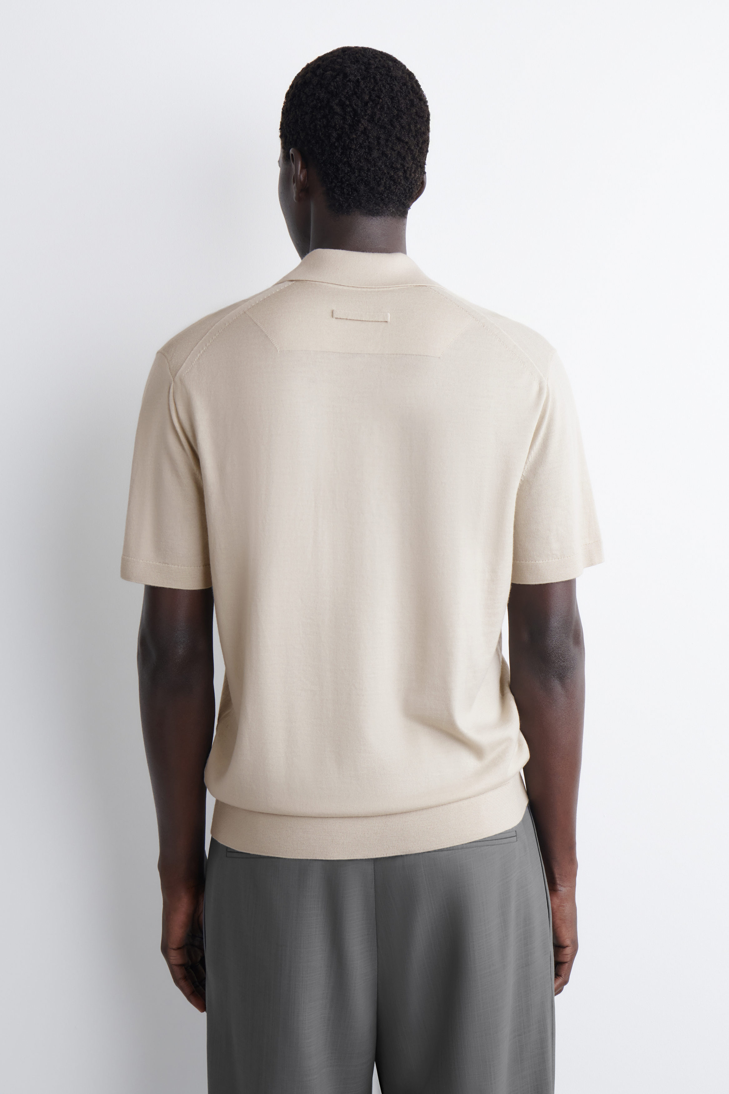 MERINO WOOL POLO SHIRT - ECRU