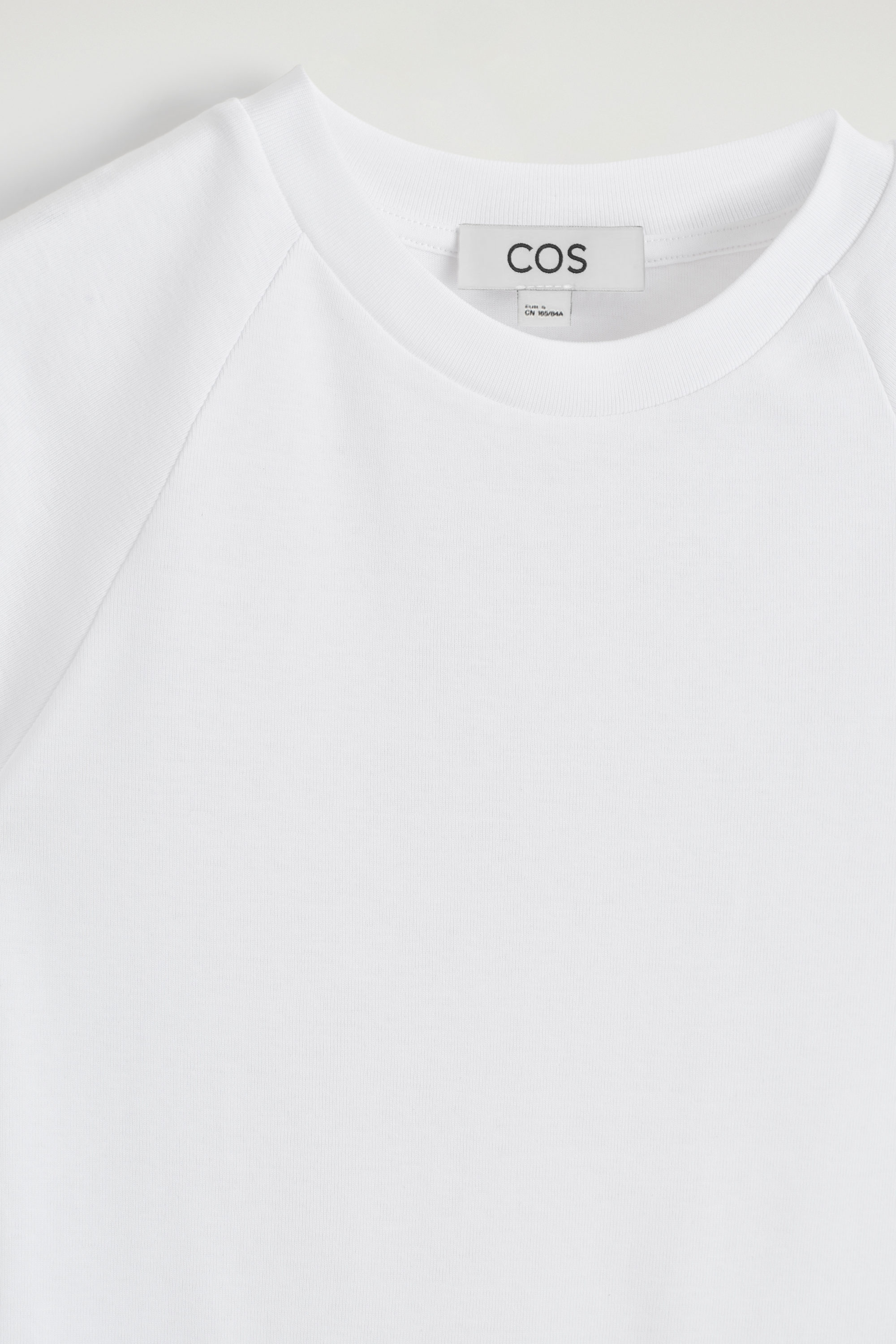 SLIM COTTON RAGLAN T-SHIRT - WHITE