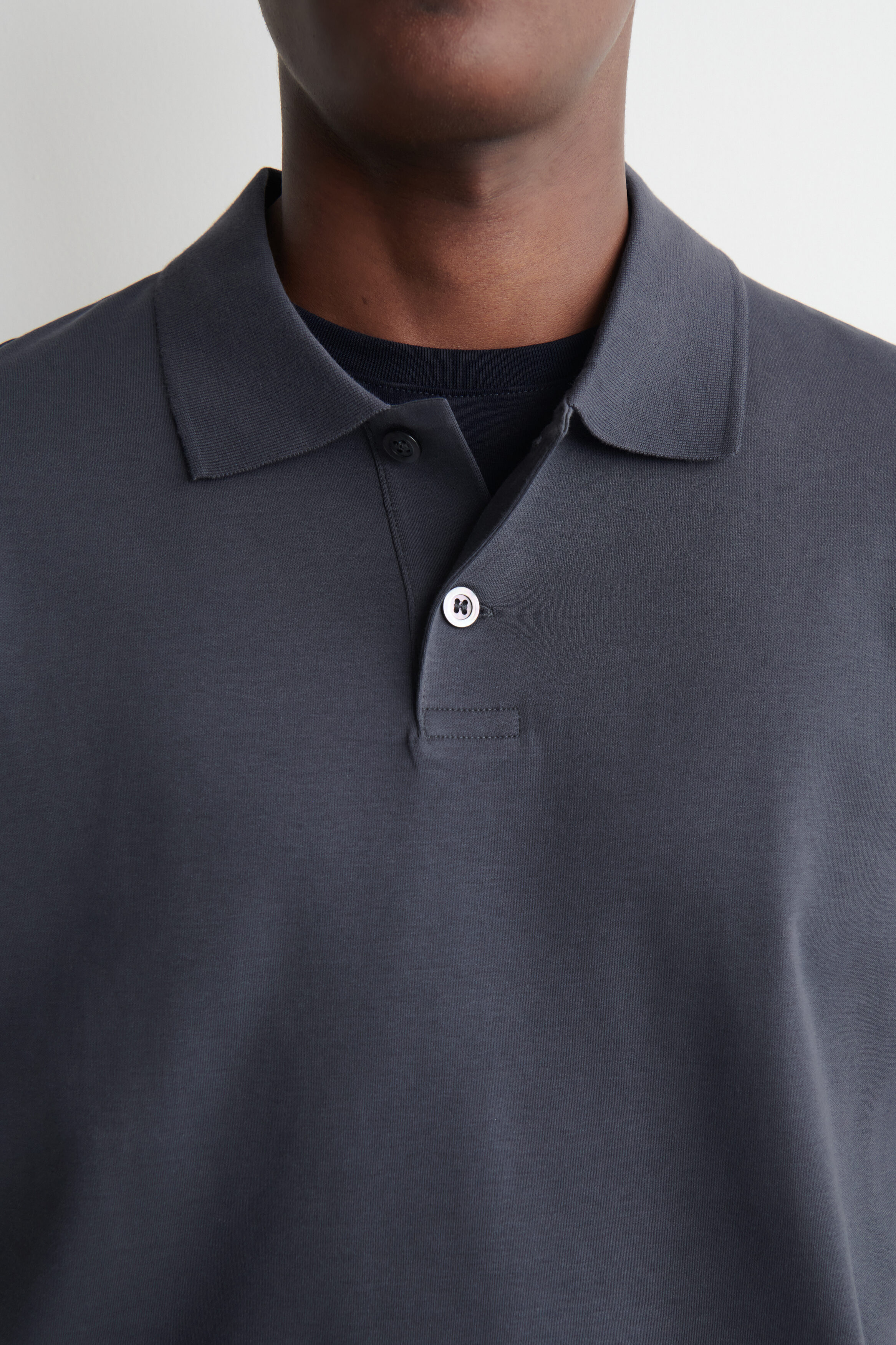 INTERLOCK COTTON POLO SHIRT - DARK GRAY