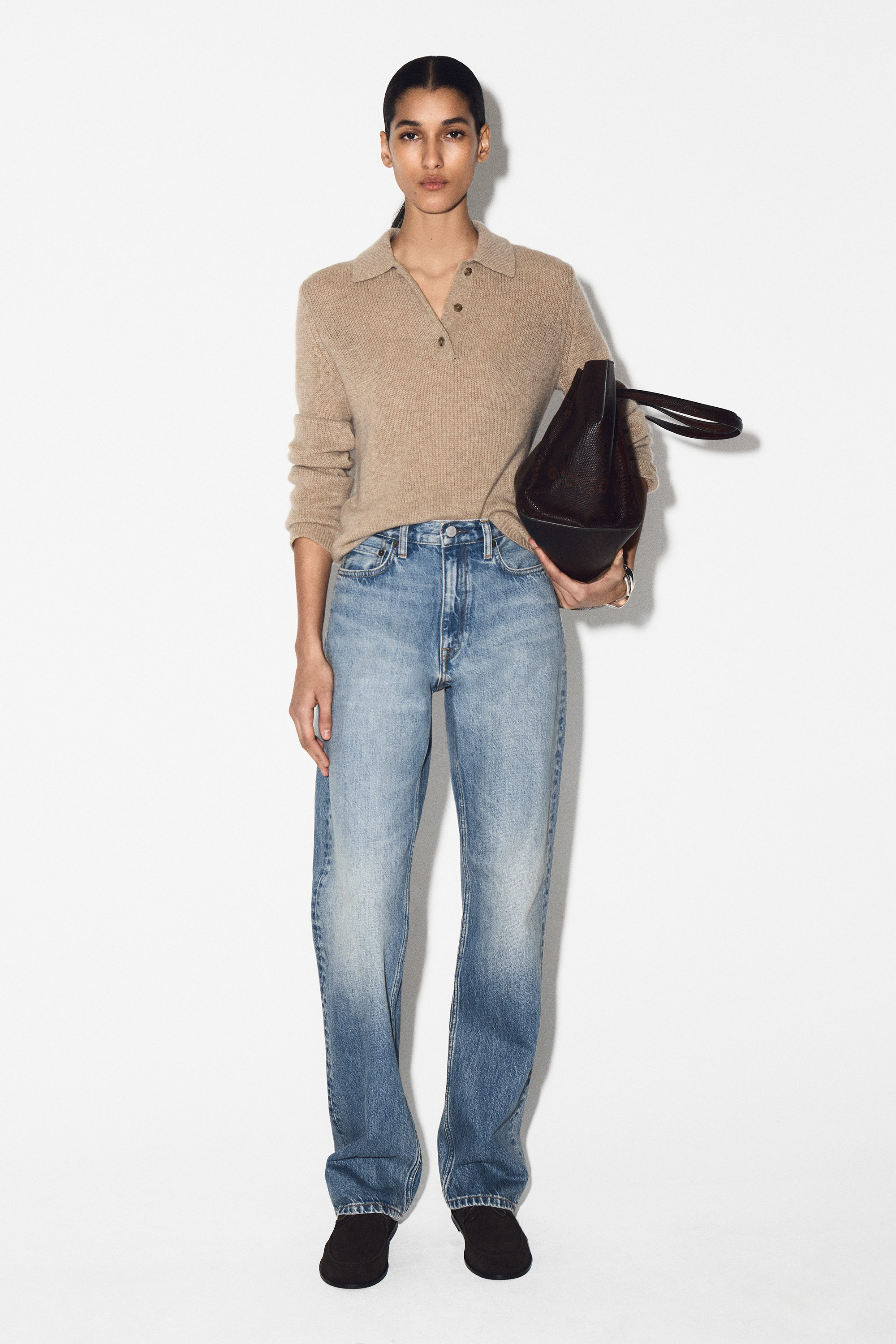 CHORD STRAIGHT-LEG JEANS - FADED BLUE