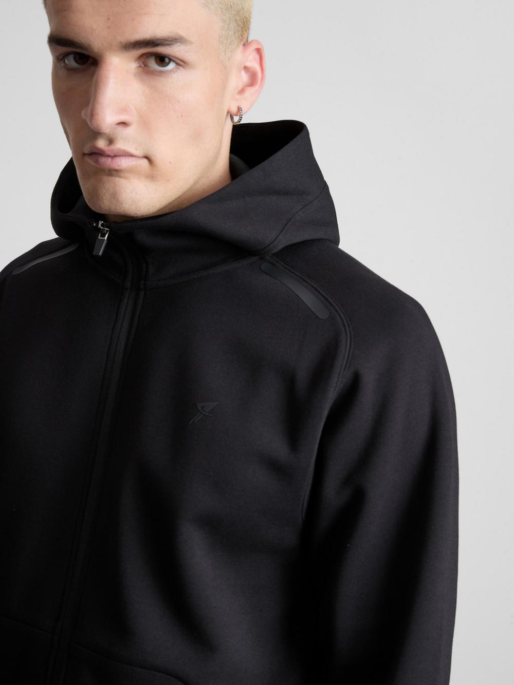 Zip-Up Gym Hoodie - Black