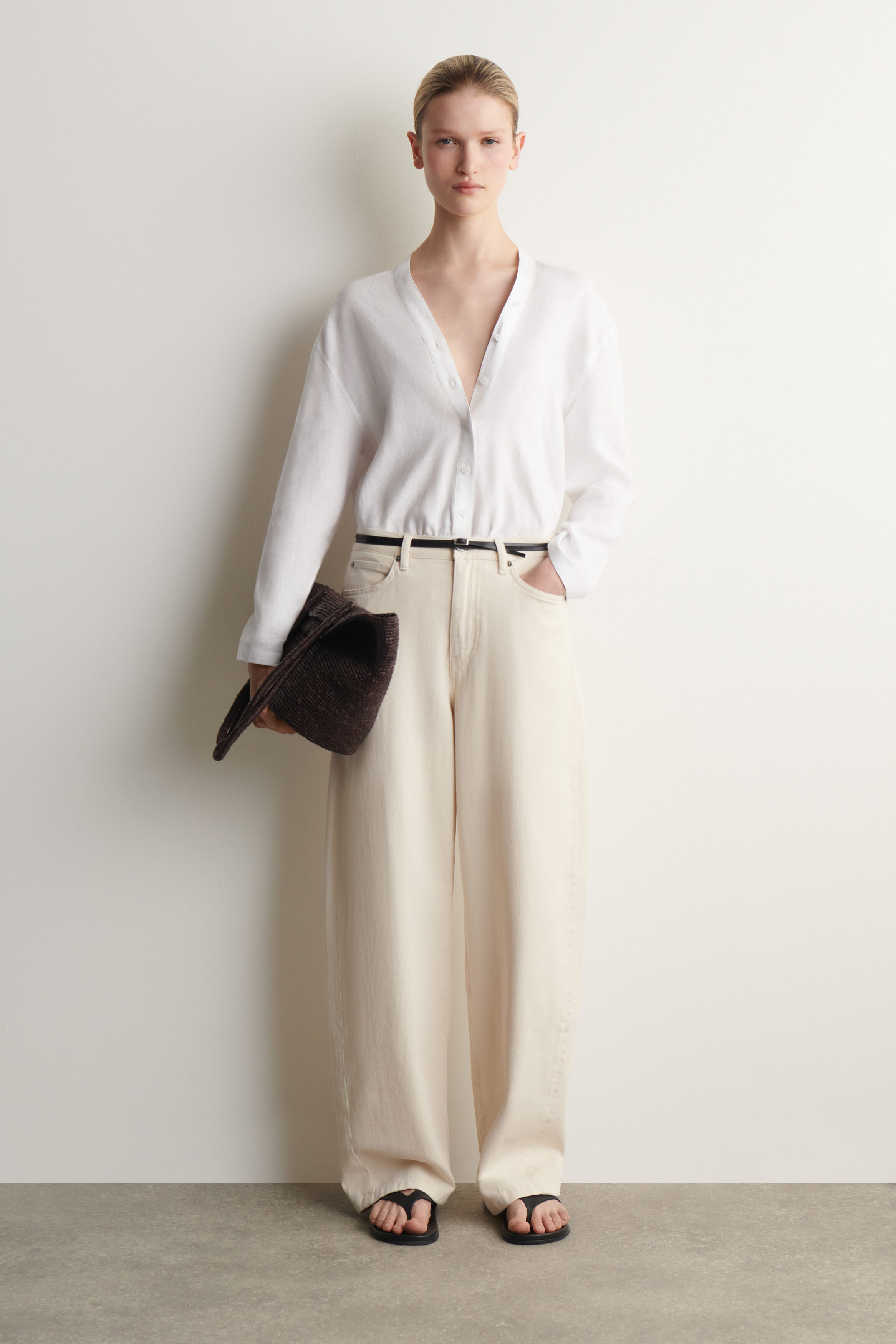 LAGOON WIDE-LEG JEANS - IVORY