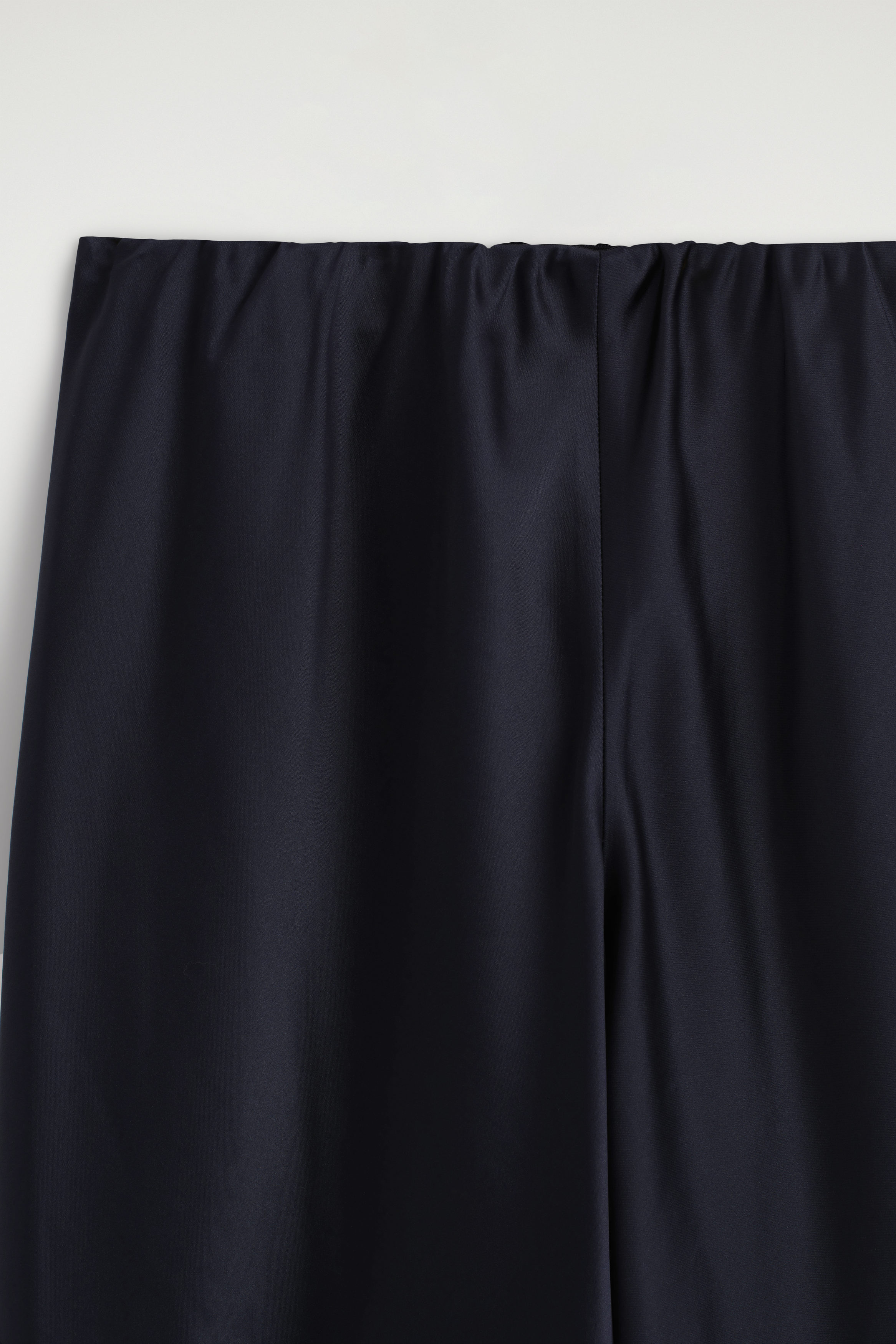 SATIN WIDE-LEG PANTS - NAVY