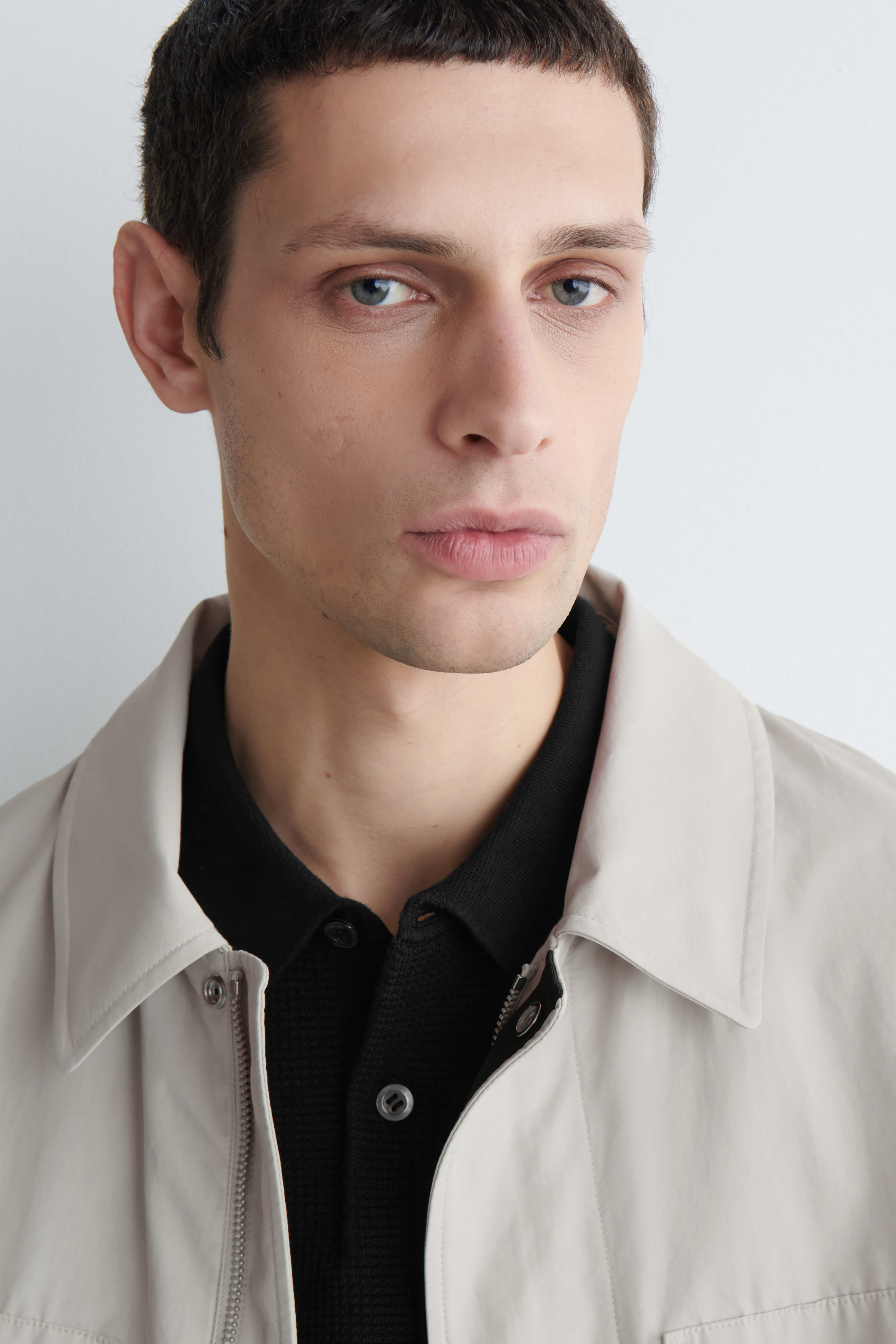 WAFFLE-KNIT COTTON POLO SHIRT - BLACK