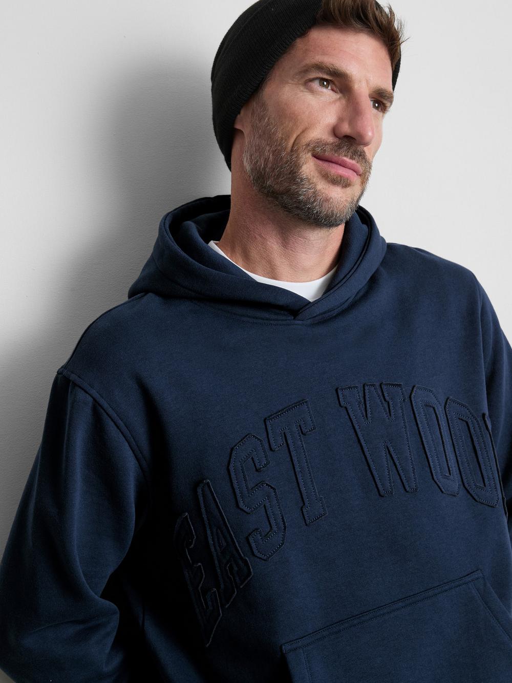 Cotton-Blend East Wood Hoodie - Navy