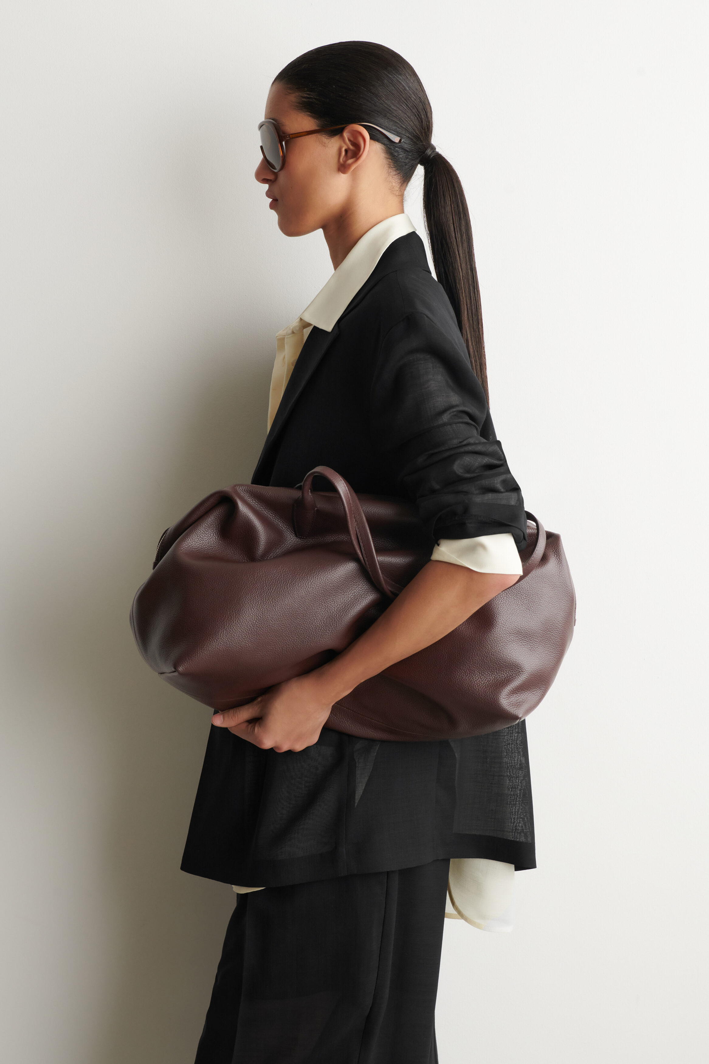 FRIEZE BOWLING BAG - LEATHER - BROWN
