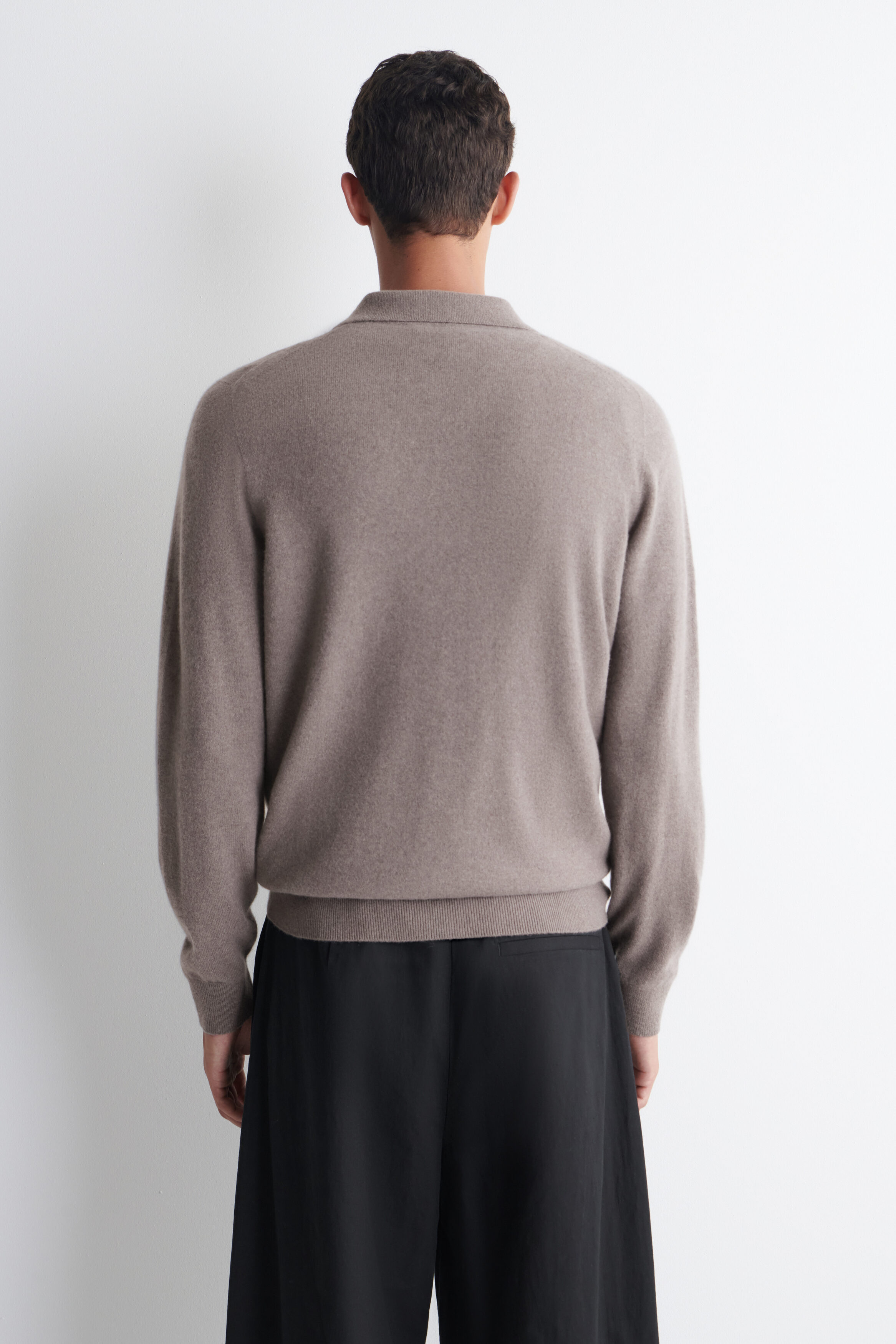 CASHMERE POLO SWEATER - WASHED LILAC