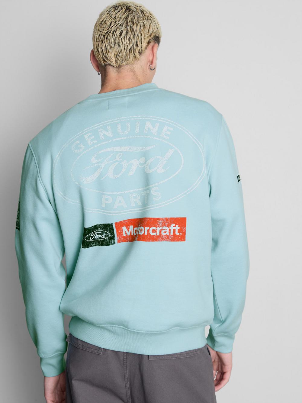 Ford Cotton Blend Badge Sweatshirt - Light Blue