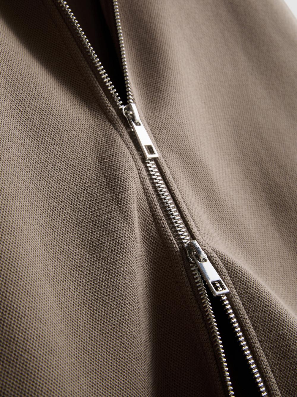 The Edit Zip-Through Sweatshirt - Stone