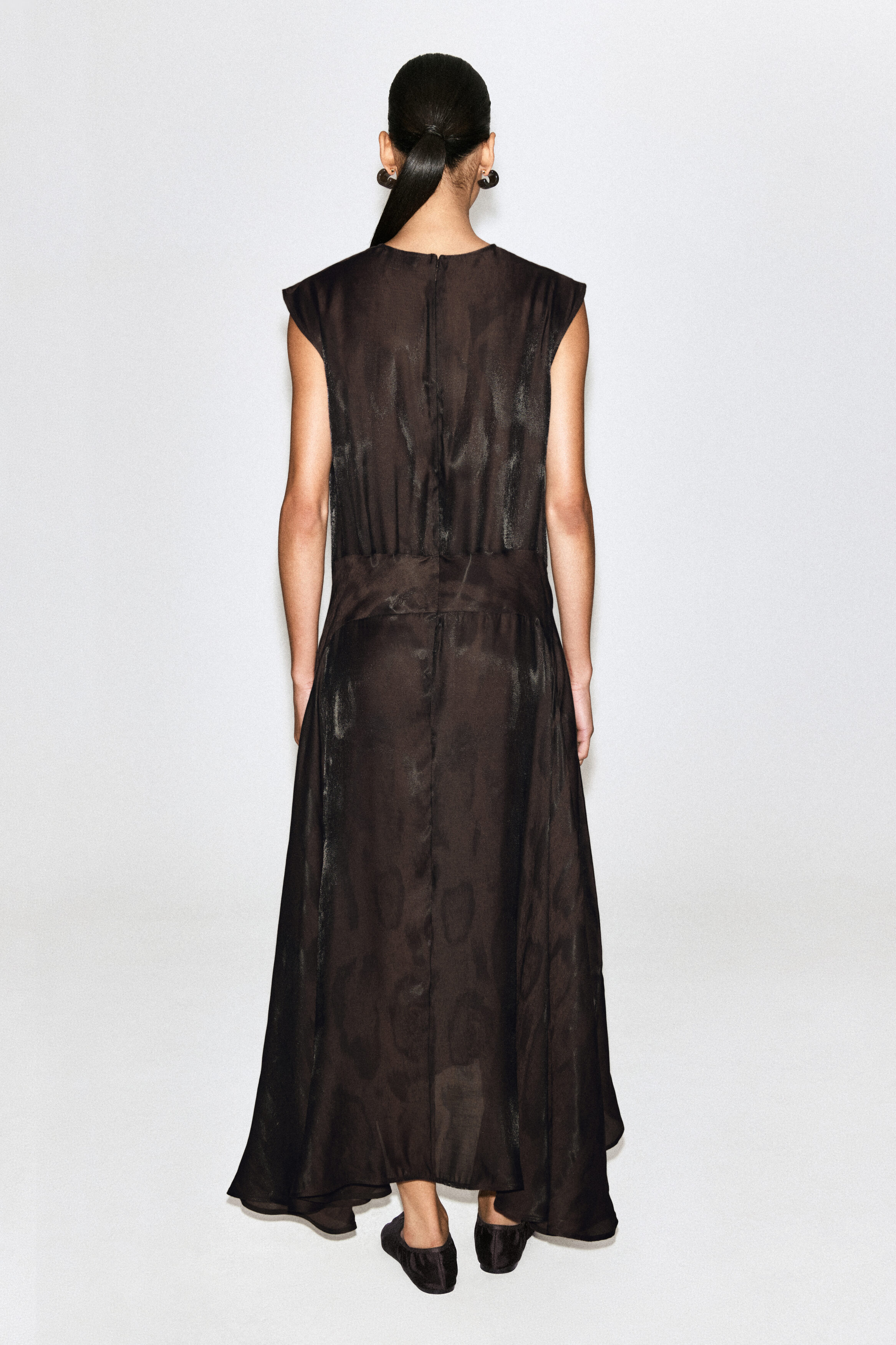 ANIMAL-JACQUARD MIDI DRESS - BROWN / ANIMAL PRINT